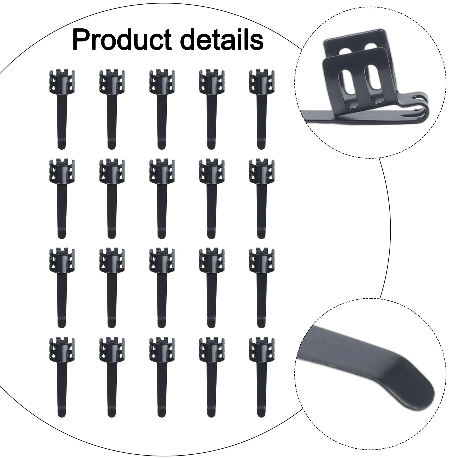 20 Pack Flashlight Clips Rust Resistant Steel Easy Attach for Pens and Lights