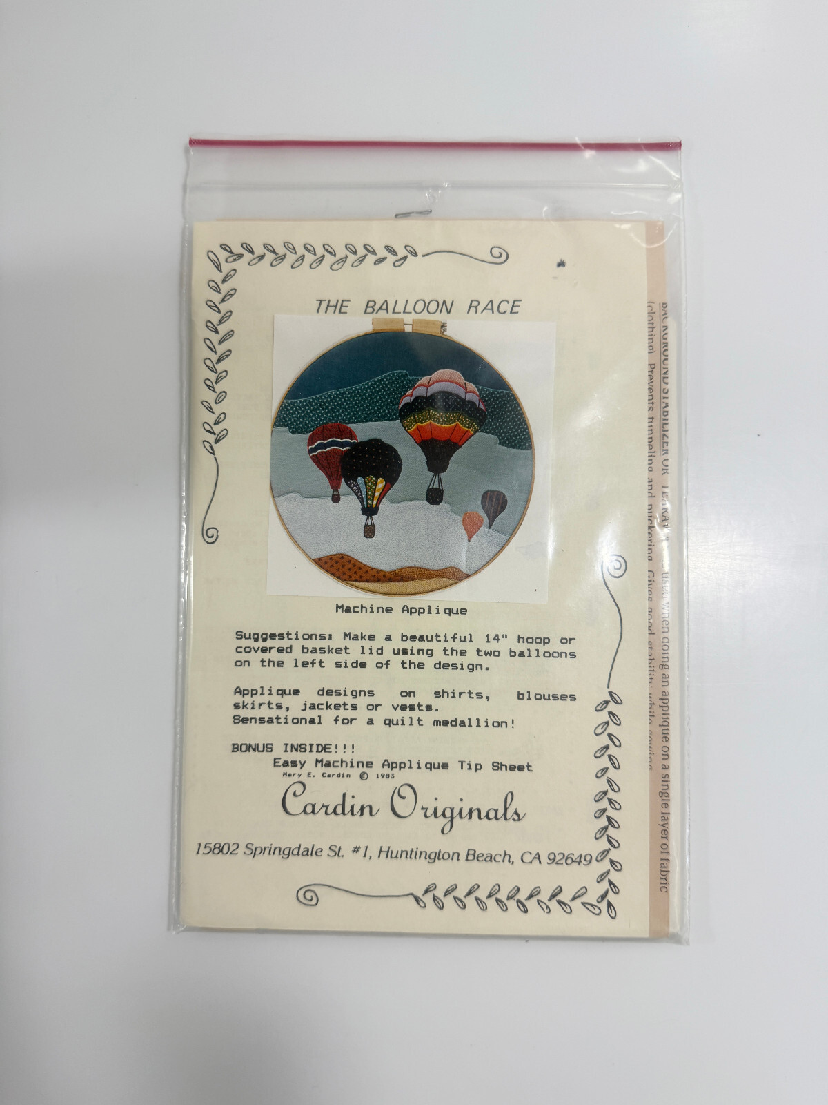 The Balloon Race 23"  Uncut Pattern Cardin Originals