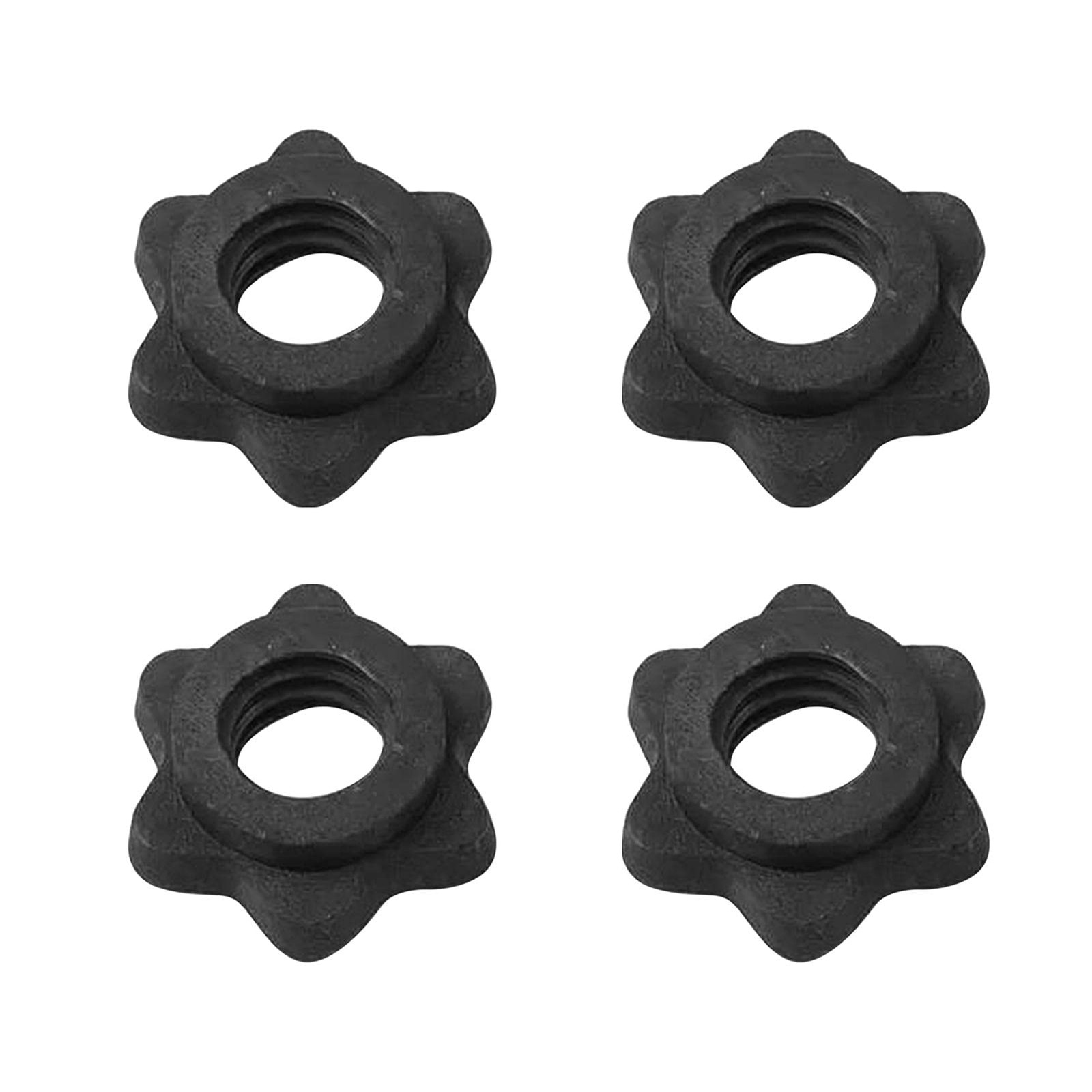 Tookie 4pcs Spinlock Collars, 1 inch Dumbbell Hex Nut free size, Black