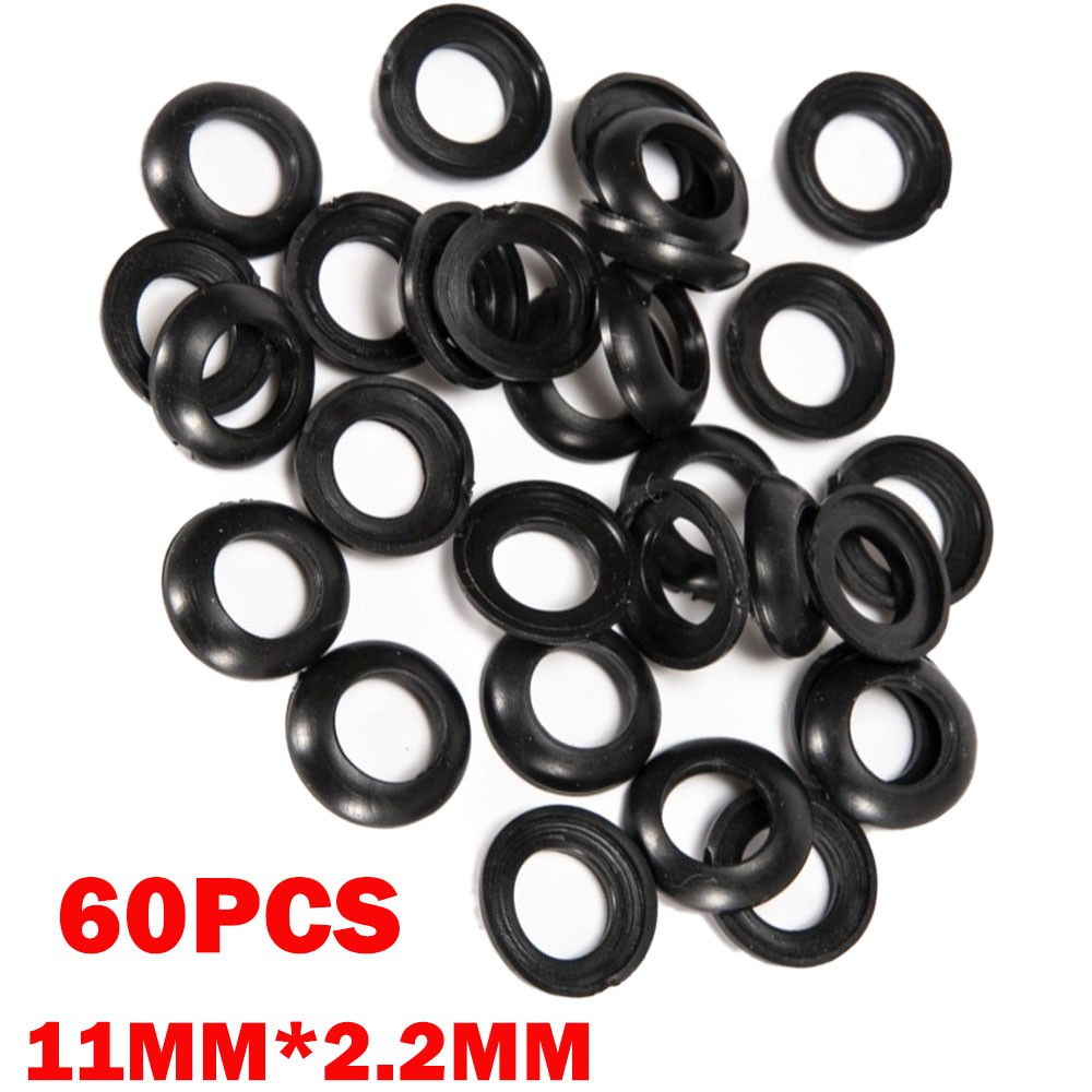 60Pc 11mm Fishing Rod Building Elastic Winding Check Dress Ring Trim Adapter NEW
