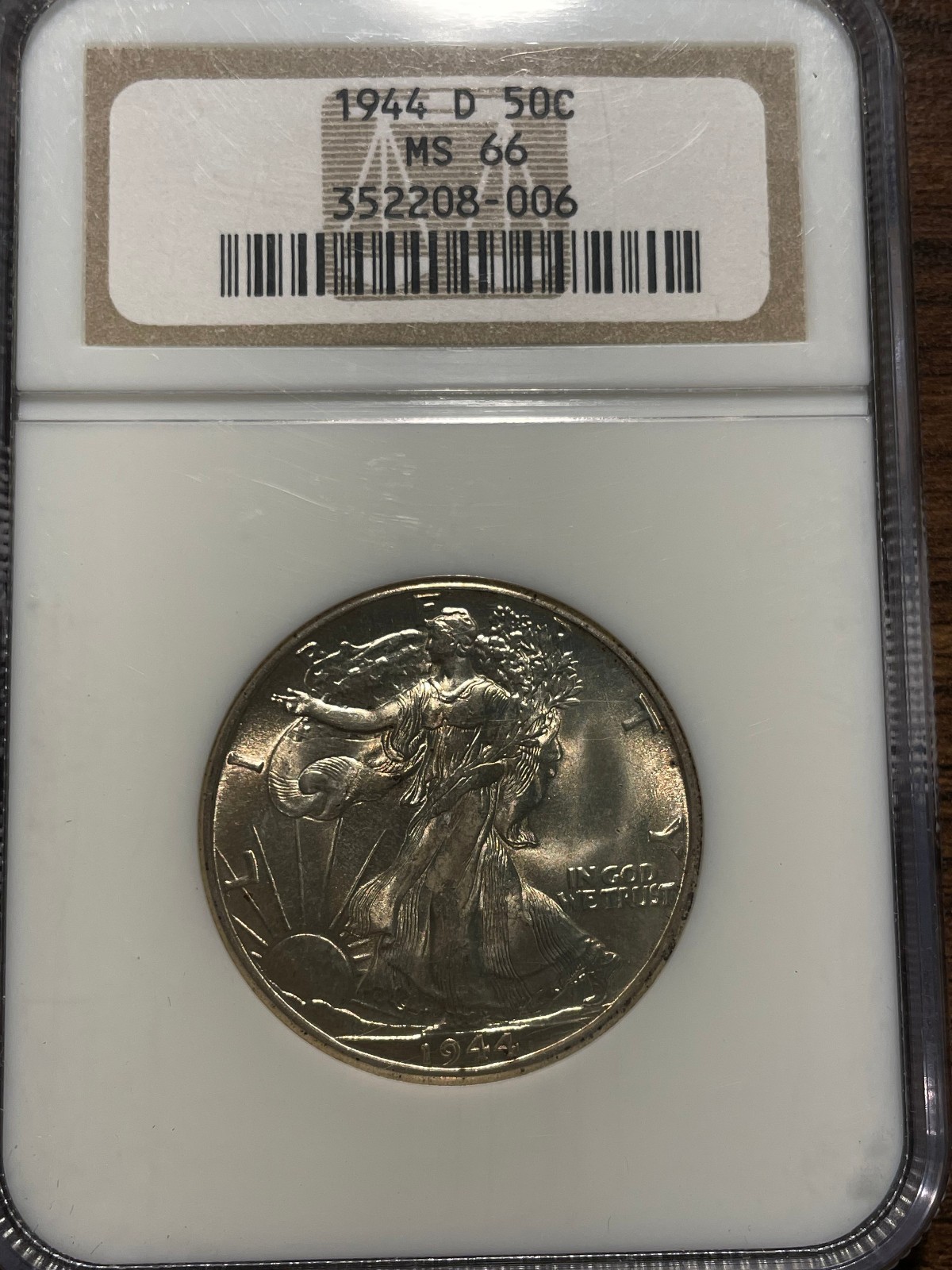 1944-D Walking Liberty Silver Half Dollar 50C NGC MS 66 Walker