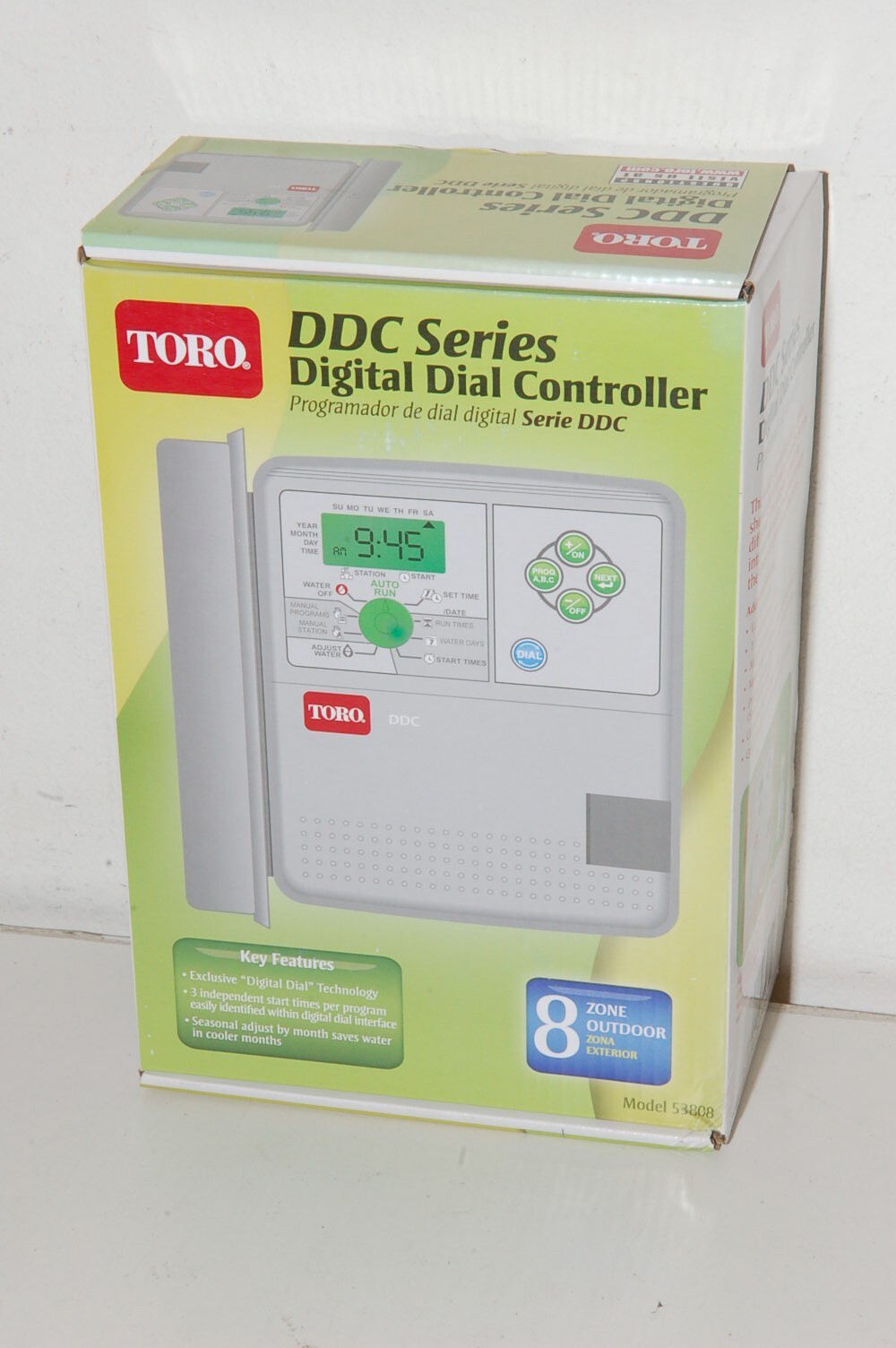 TORO 53808 DDC-8 ID OD Controller Timer Digital Dial 8 Zone Sprinkler Box