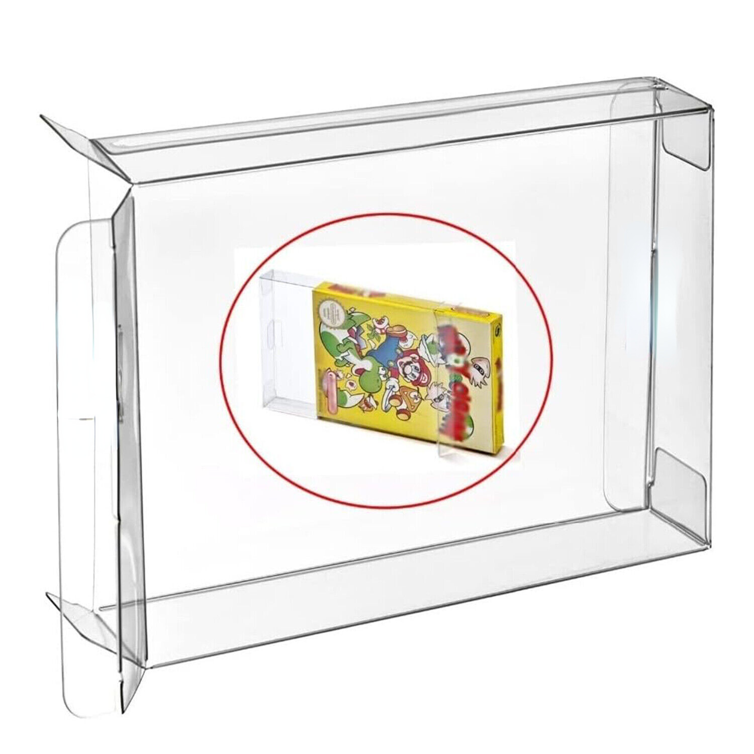 1x NINTENDO NES CIB GAME- CLEAR PLASTIC PROTECTIVE BOX PROTECTOR SLEEVE CASE