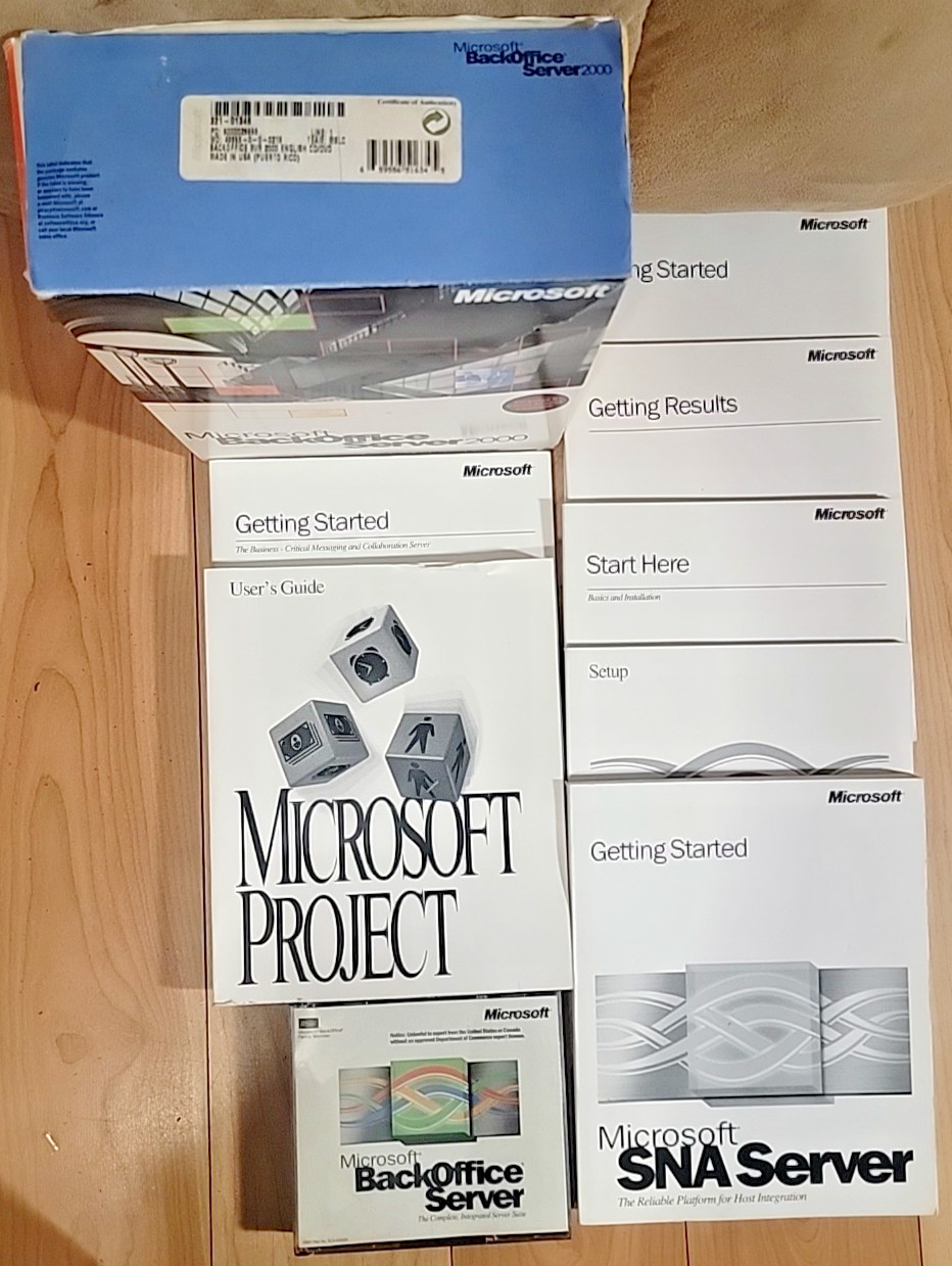 Microsoft BackOffice Server 2000 - Software 5 Clients - CD 6-Disc Set & Key READ