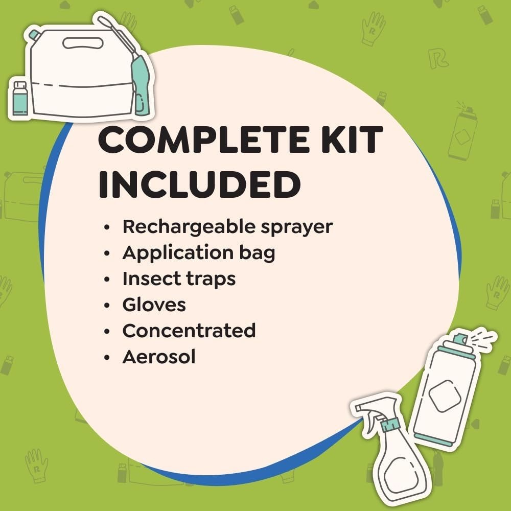 Riddy Pest Pro Kit, Effective Against 100+ Bugs, Includes Rechargeable Sprayer