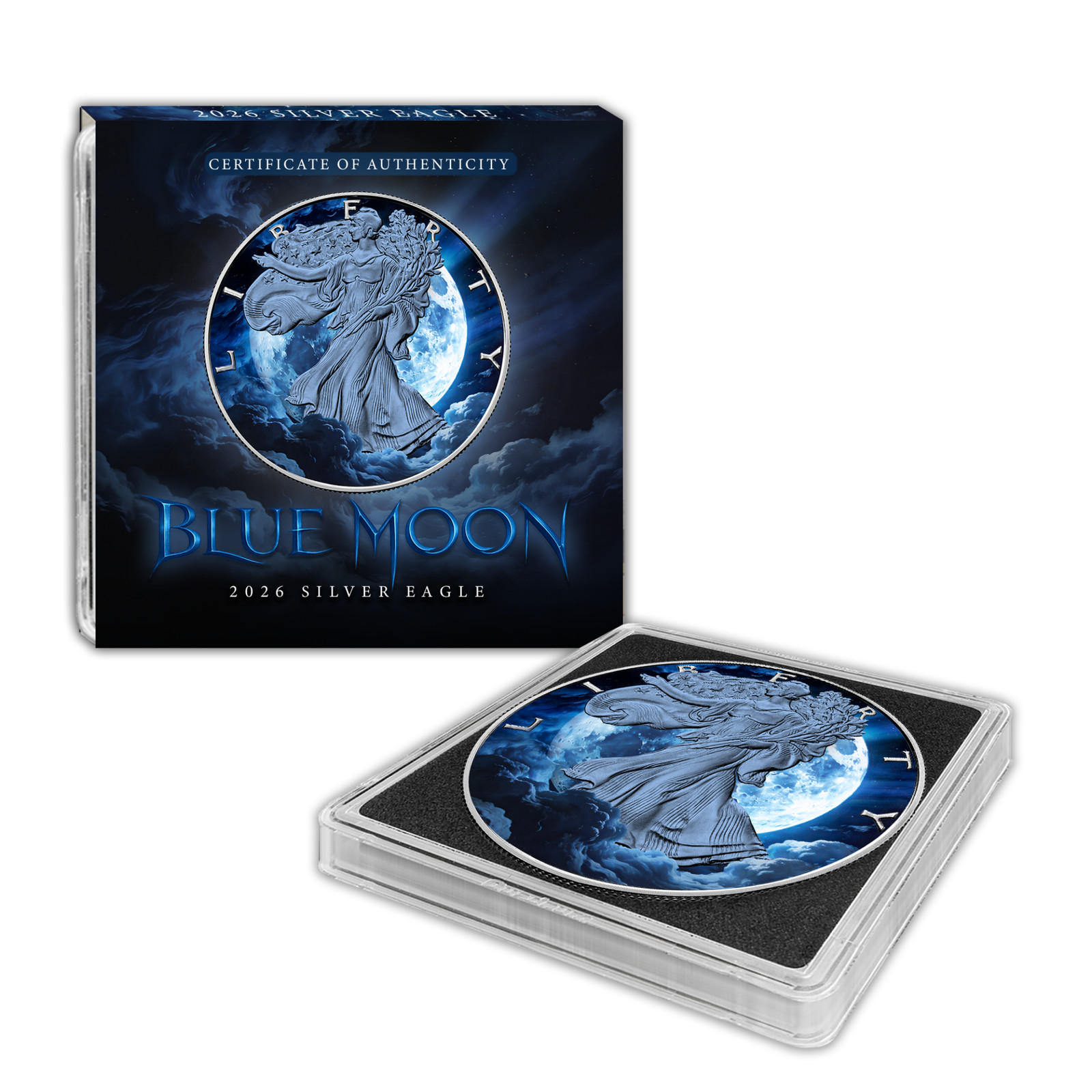 2026 U.S. Eagle Blue Moon Edition 1 oz Silver Colorized Art Coin