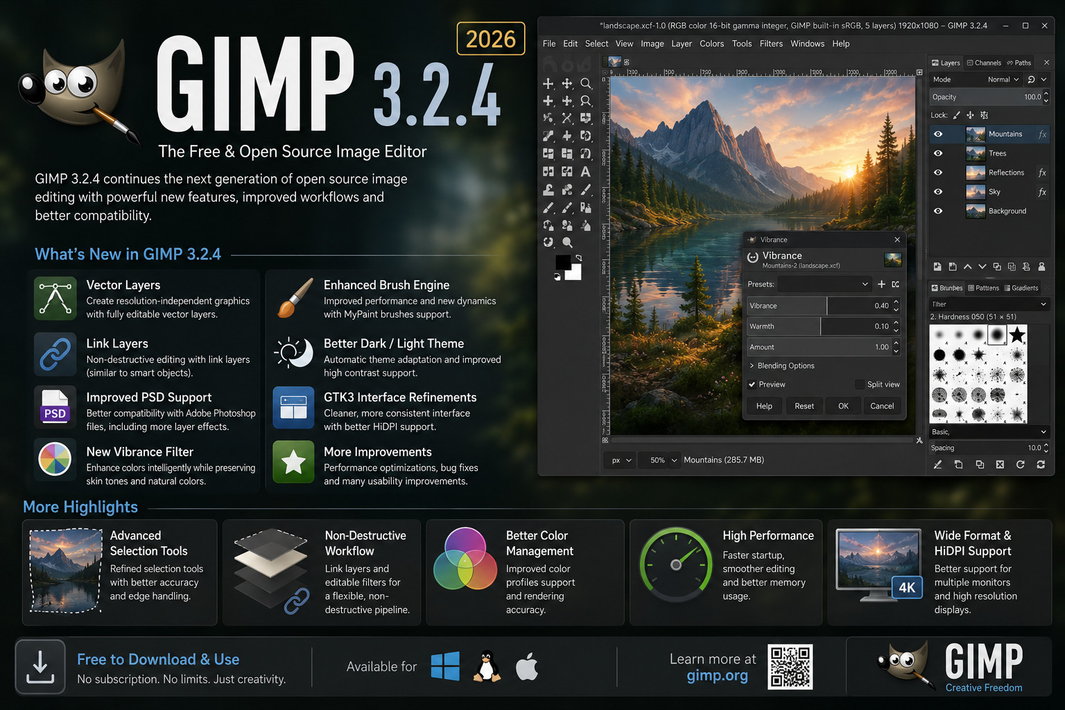 GIMP 3.2.4 (2026) Pro Graphic Design - Image Editing Software Program CD ~ MAC