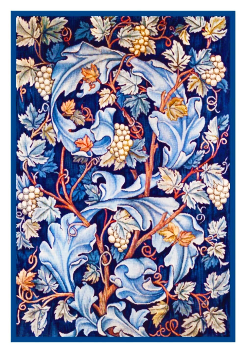 Acanthus Leaves and Grapes by William Morris Counted Cross Stitch Pattern