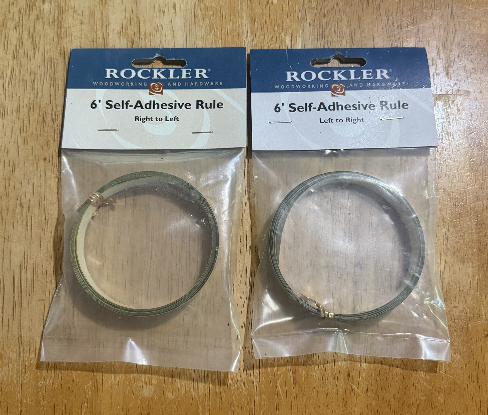 Lot 2 Rockler 6’ Self-Adhesive Rules 1 Left to Right 1 Right to Left New Sealed