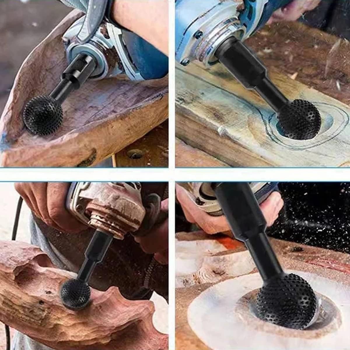 3 Pcs Sphere Rotary Burr Ball Gouge Angle Grinder Attachments Spherical Grind...