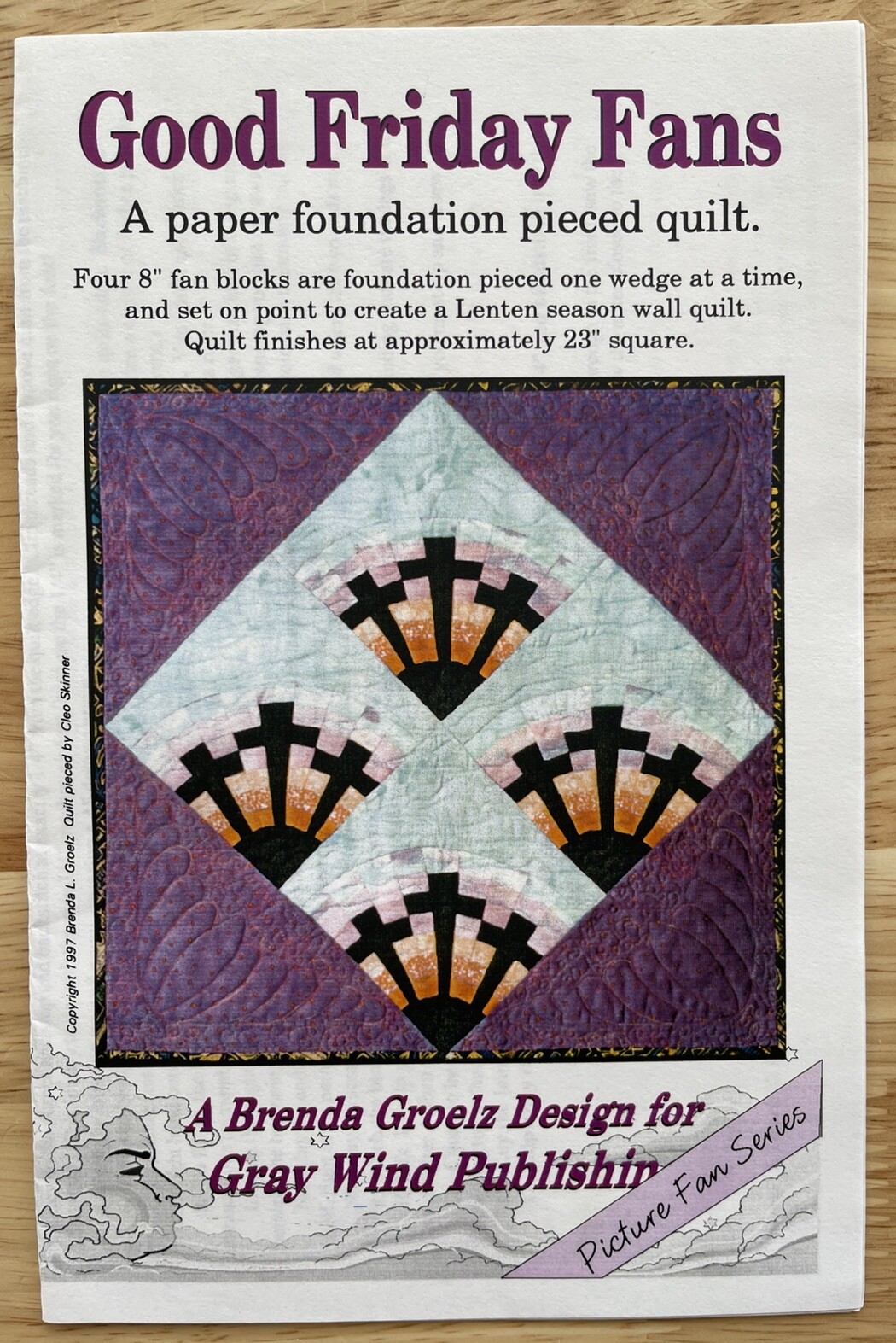 Good Friday Fans Paper Foundation Pieced Quilt Pattern by Brenda Groelz Designs