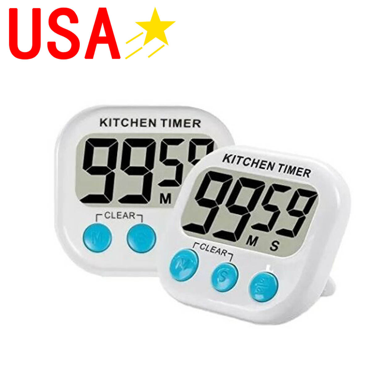Kitchen Timer Digital Large Magnet Cooking LCD Alarm Loud Count Down Clear 99min
