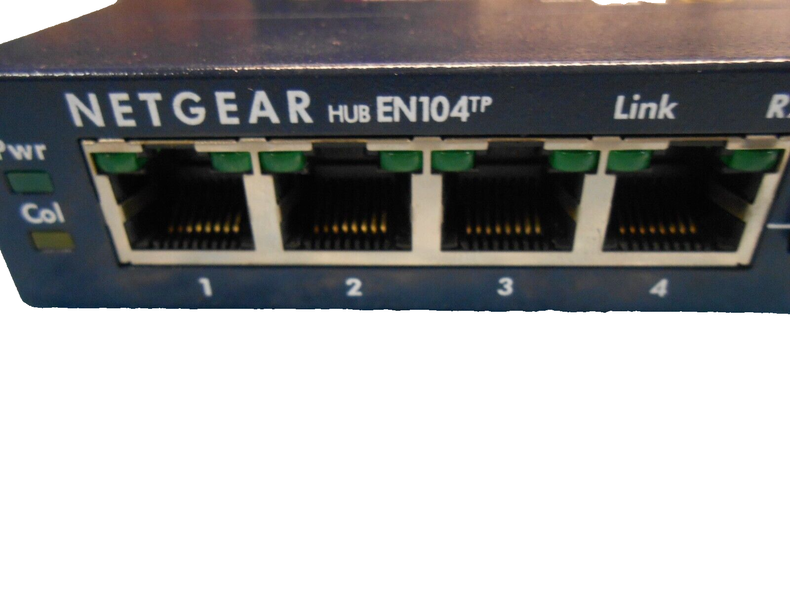 LOT OF 2 NETGEAR 4 Port 10BASE-T Ethernet Hub EN 104TP - No Power Adapter