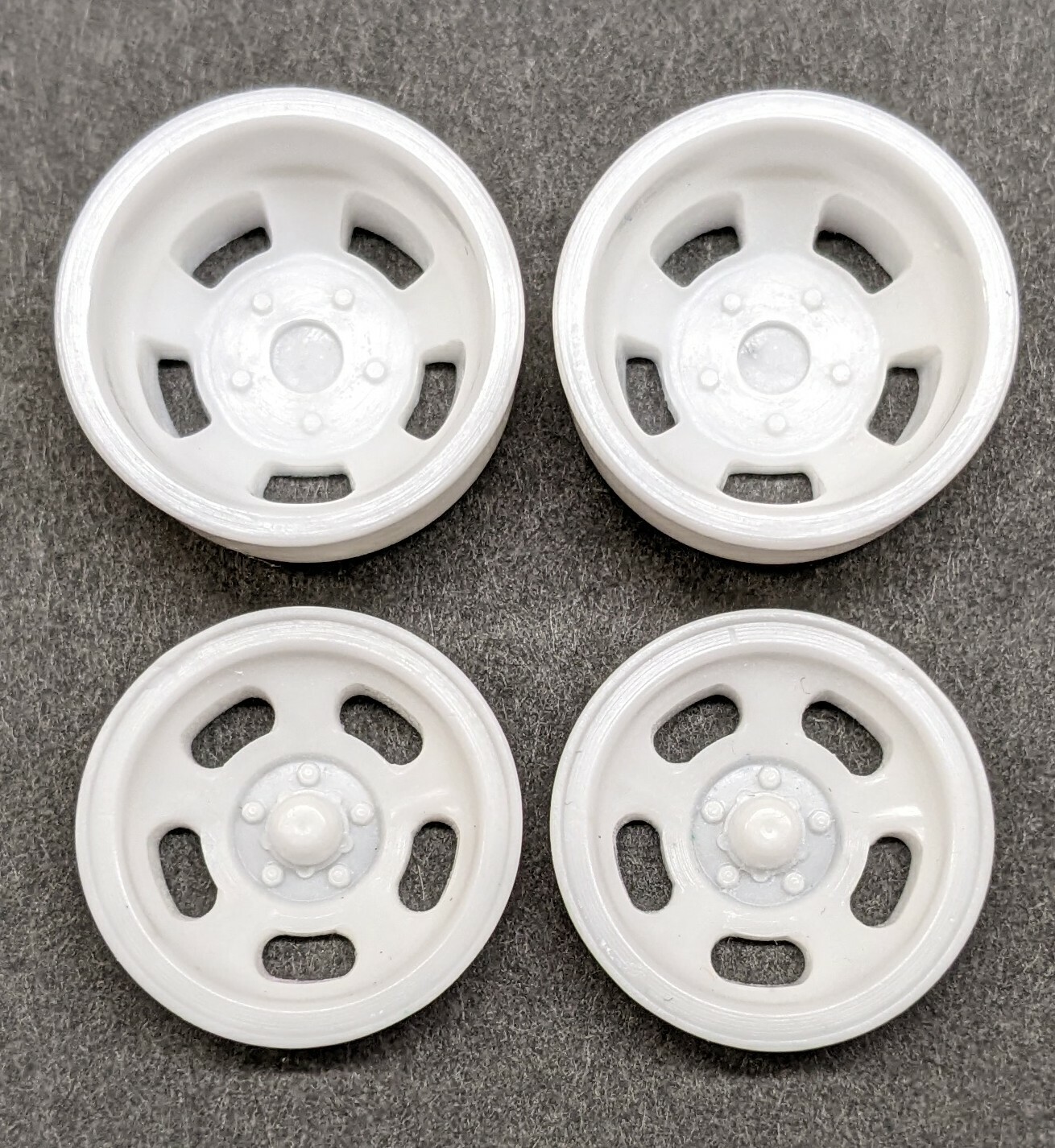 Resin 1/25 5 Slot Drag Wheel Set - Narrow Front & Wide Rear