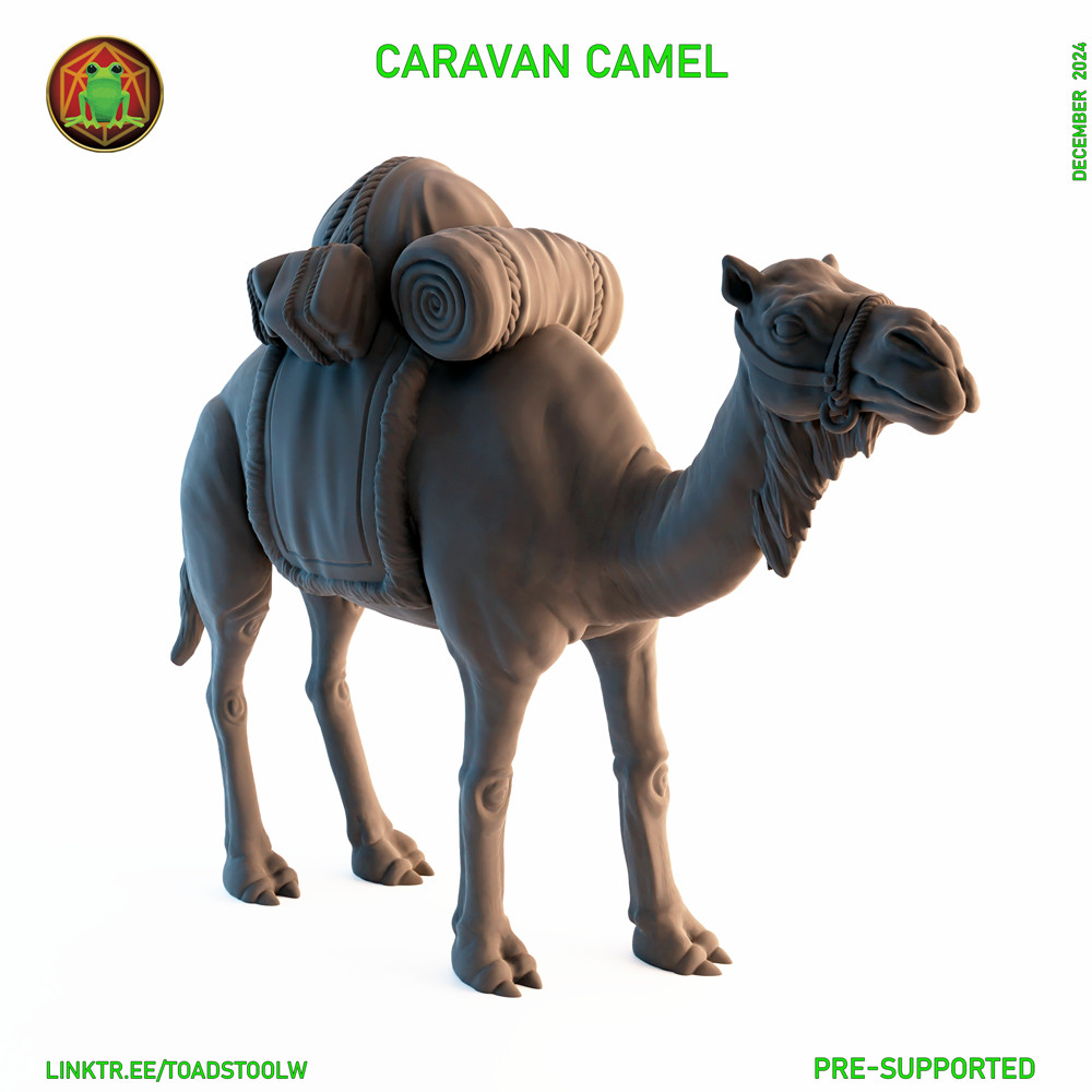 Caravan Camel Creature Monster Manual NPC 28mm Scale DND D&D Tabletop Mini TW