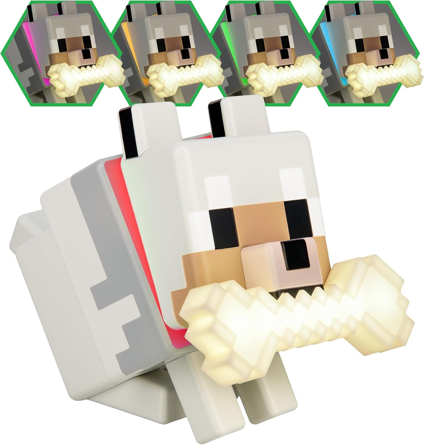 Minecraft Wolf GloBuddies 3D Colour Changing Light, Officially