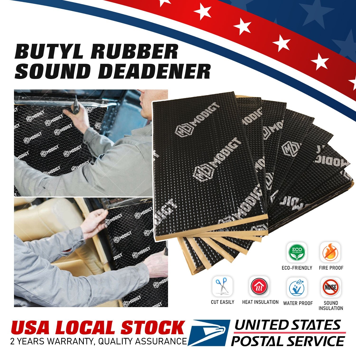 Car Sound Deadening Mat Butyl Automotive Sound Deadener Audio Self-Adhesive New