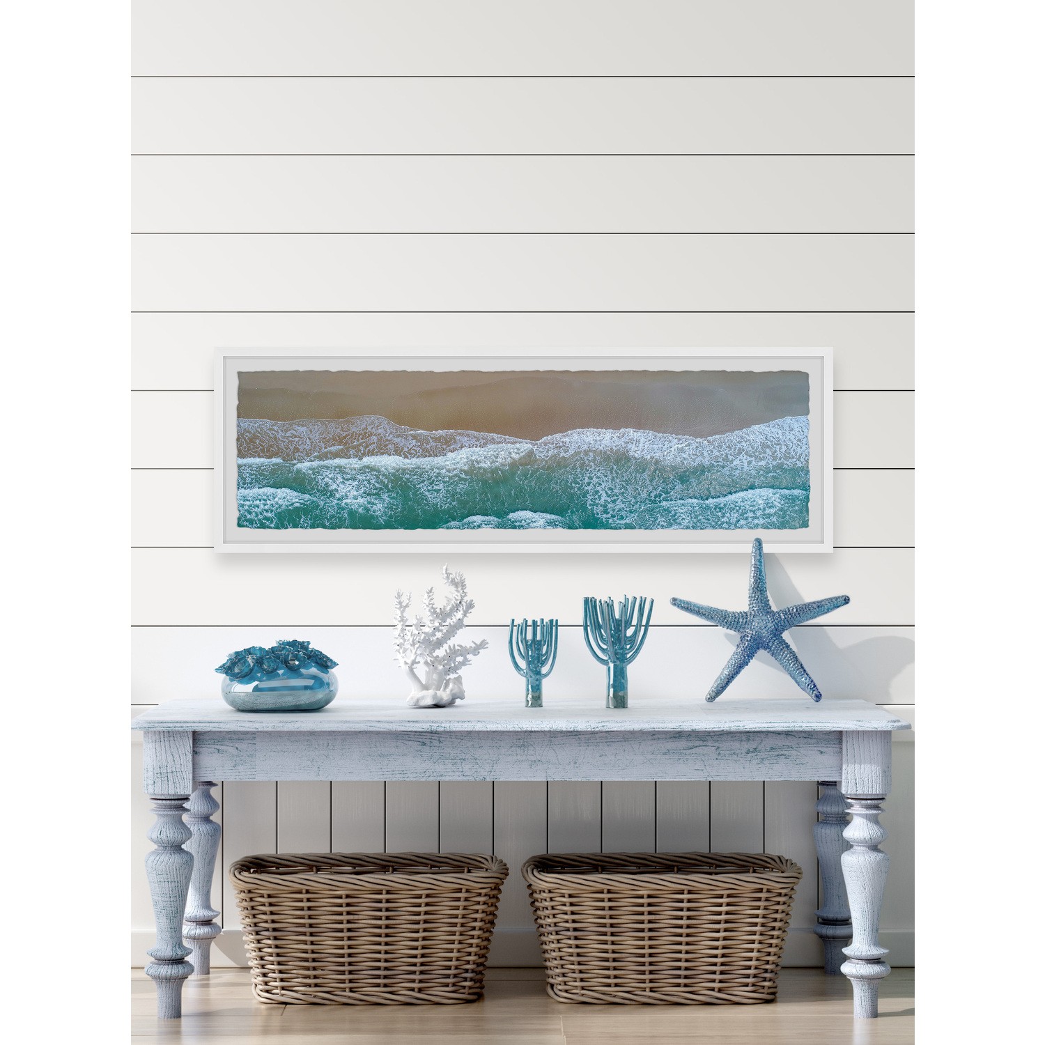 Marmont Hill Amazing Seaside Waves Framed Painting Print