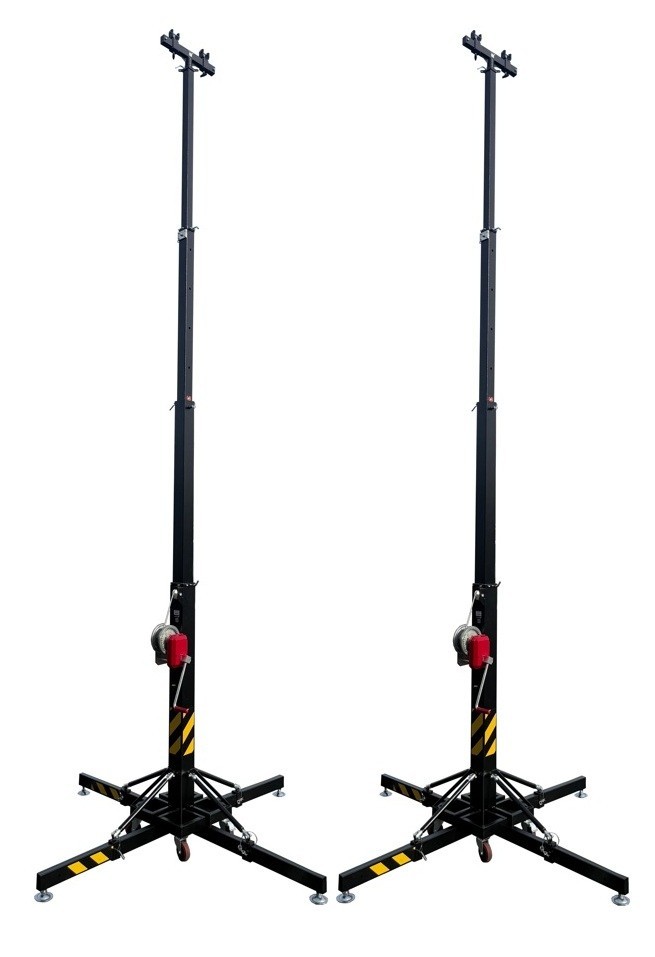 (2) Two 18Ft Ultra-Heavy Duty Tower Lifter Crank Lighting DJ Concert Stand W/Out