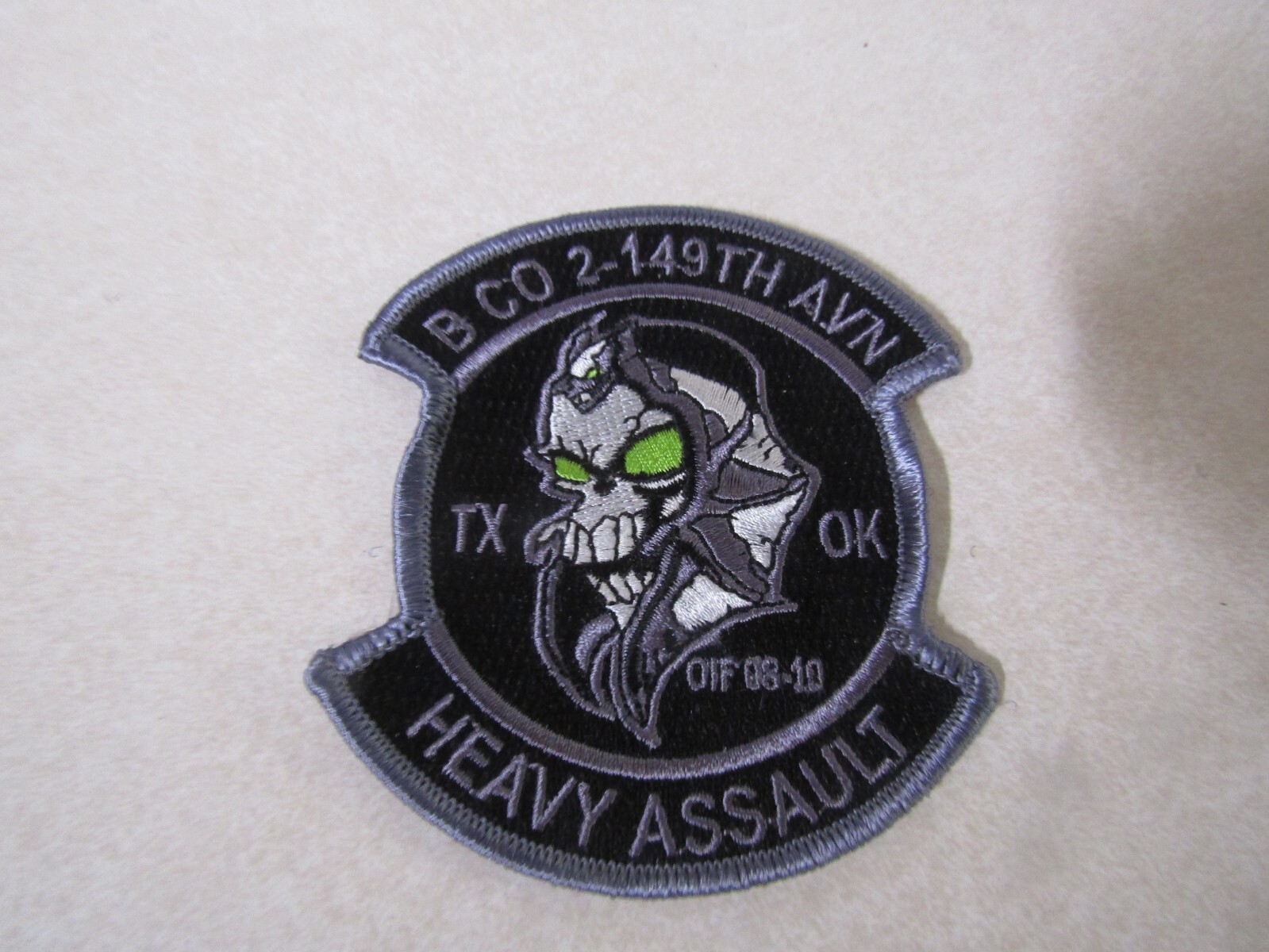 MILITARY PATCH SEW ON B CO 2-149TH AVIATION TEXAS OKLAHOMA HEAVT ASSAULT OIF 08-