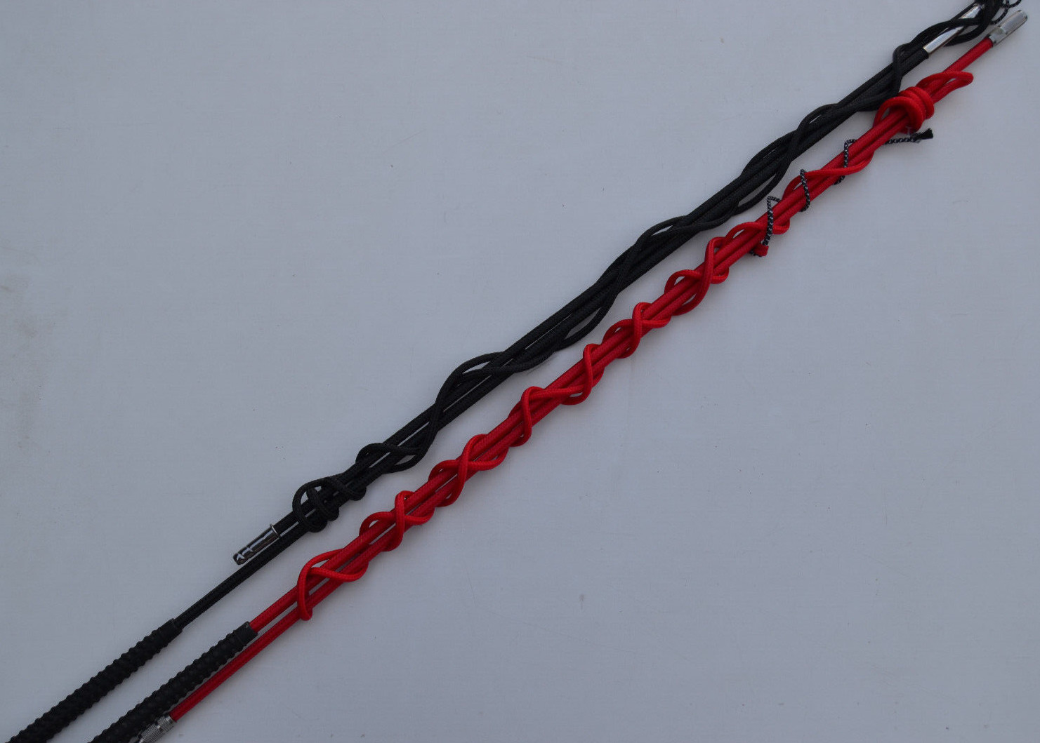 2 x Lunging Whip - Red and Black Display Pieces - Plug In