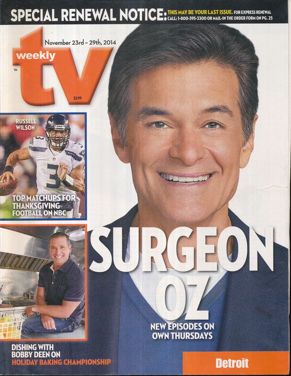 TV WEEKLY 2014 NOV. 23-29 SURGEON OZ (FAIR/GOOD CONDITION)