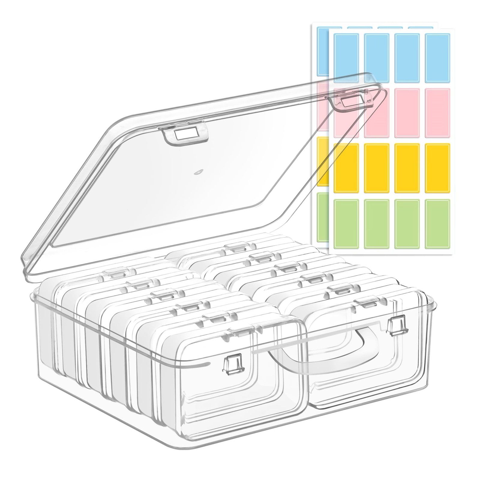 zoeynex Small Bead Organizers and Storage, 12 3" x 2" x 0.8" (12 Pack), Clear
