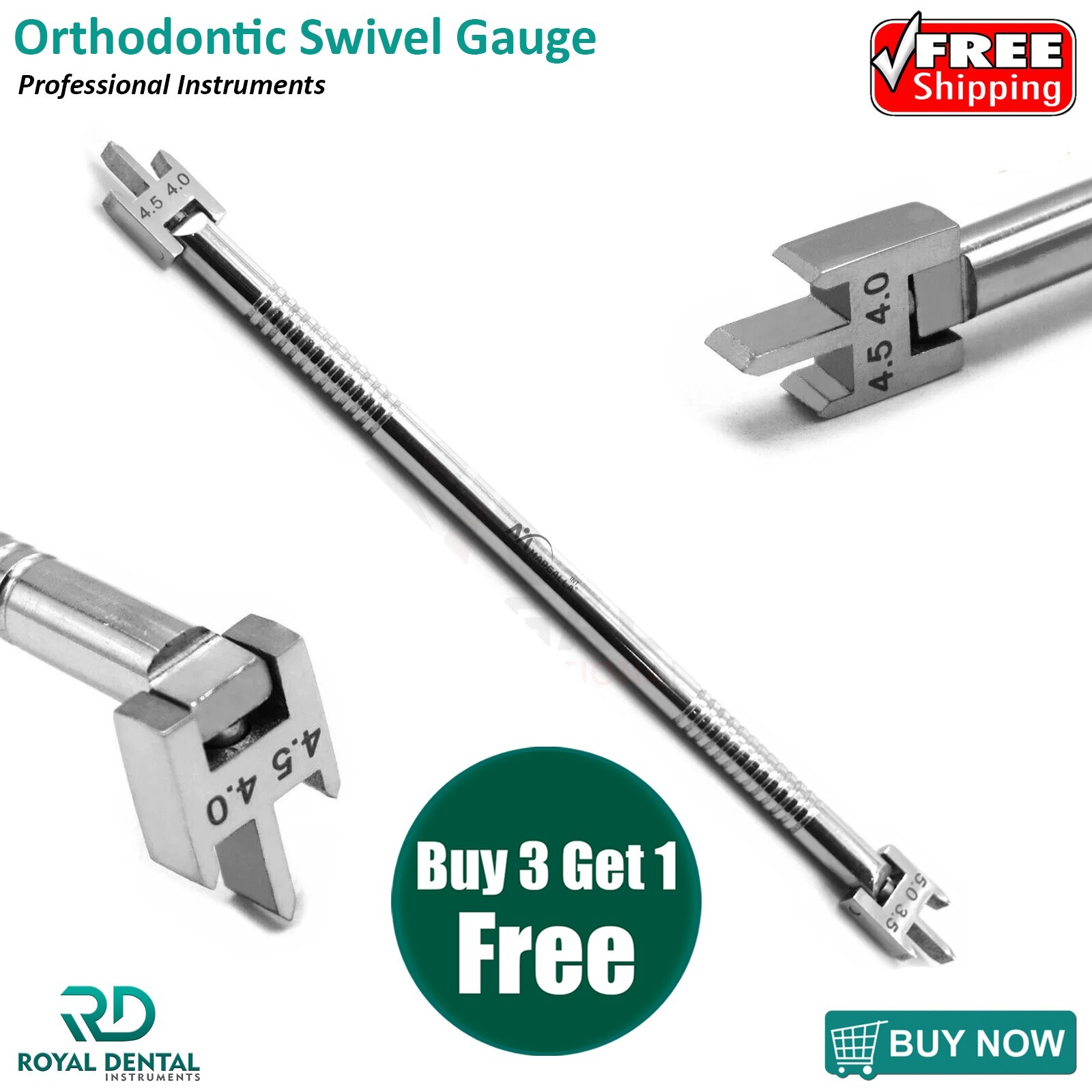 Orthodontic Instruments Bracket Height Swivel Head Positioning Gauge Dental