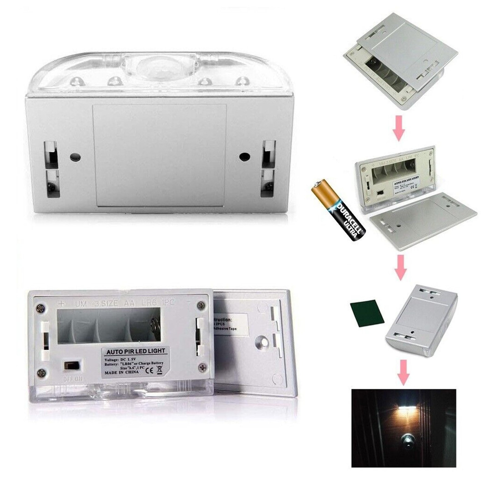Keyhole Light for Door, Auto PIR Motion Sensor LED Night Light, Battery Power...
