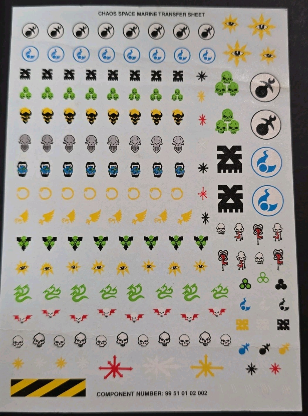 Warhammer 40k Chaos Space Marines transfer sheet - Decal New OOP