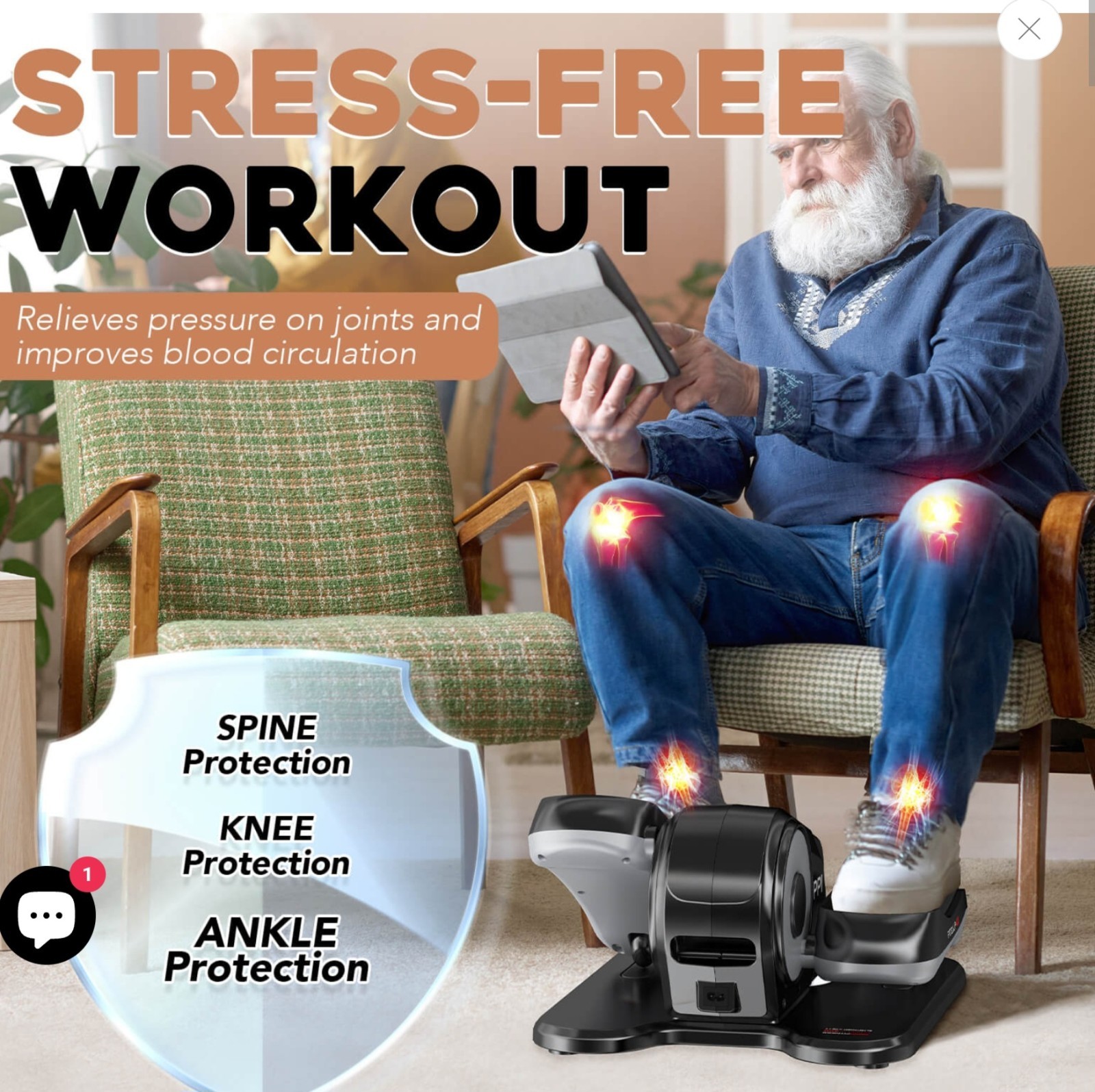 🏃 Keppi FITELLIP400 Under Desk Elliptical Machine Remote Magnetic NEW