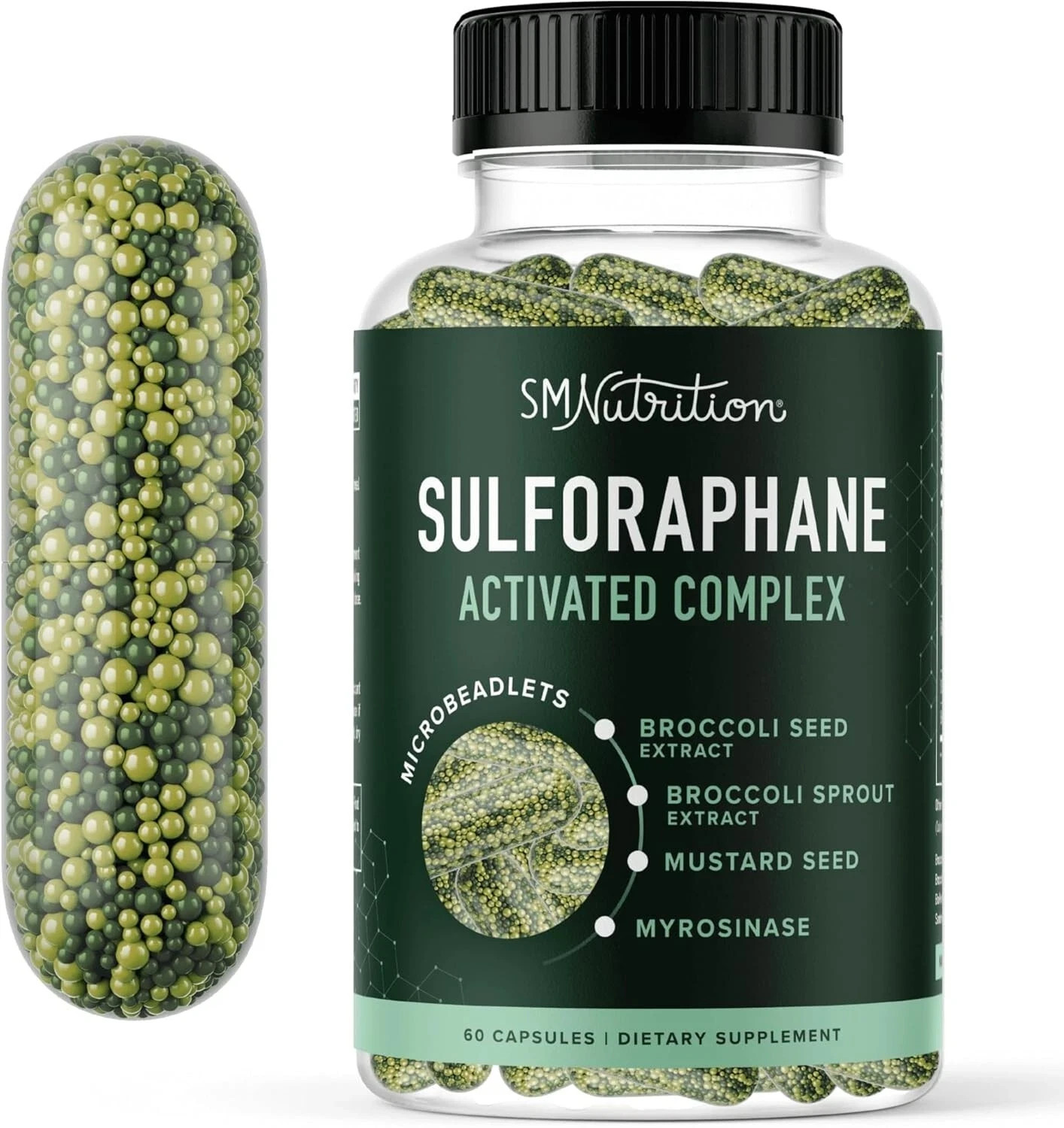 SM 50MG Sulforaphane Supplement fr Broccoli Sprouts Cellular Immune Health 60 ct