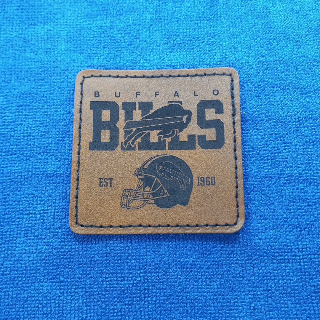 Bills Leather Iron on Patch For Hats And Accessories