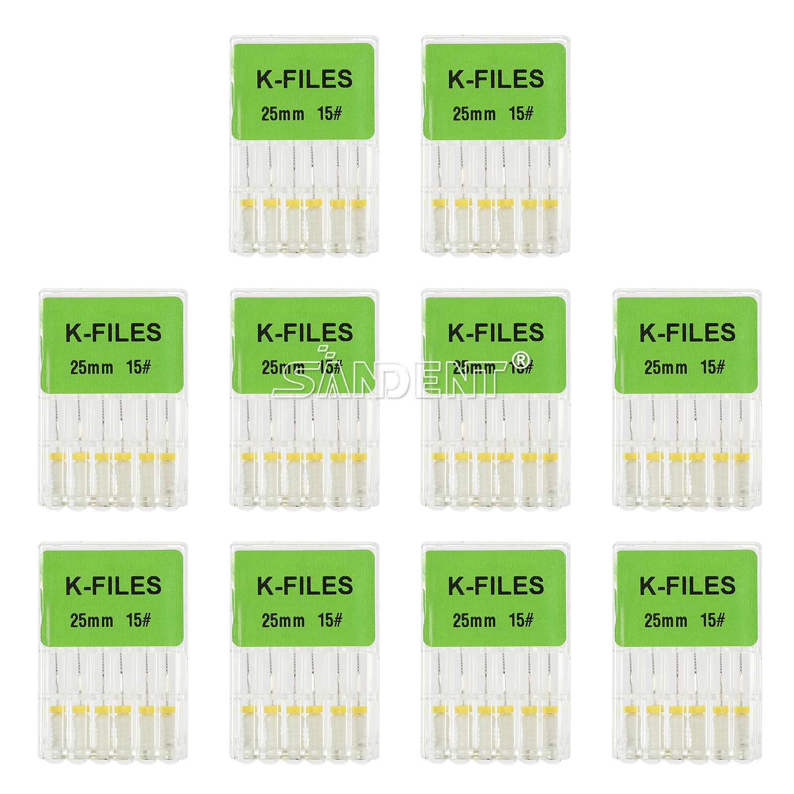 SANDENT Dental Endo 25mm stainless steel K-file 6-file per blister
