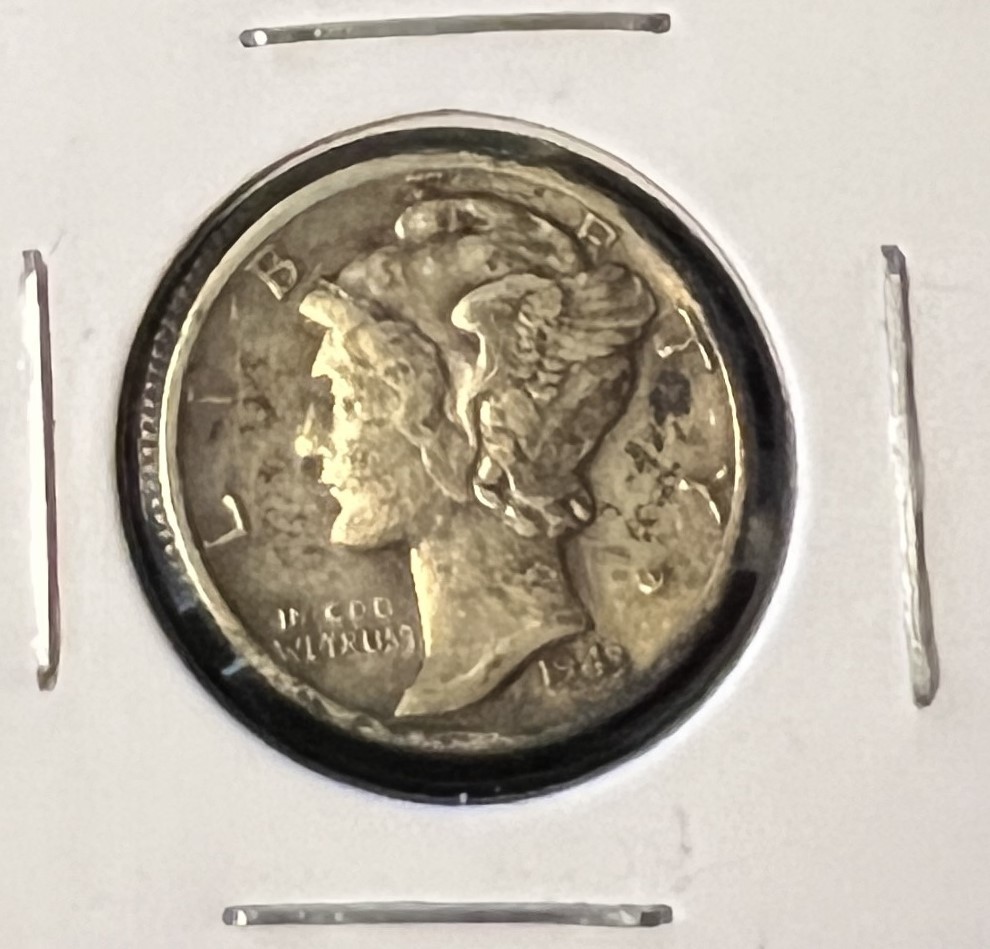 1943-S MERCURY SILVER DIME GRADES VERY FINE  ACTUAL COIN  #9916