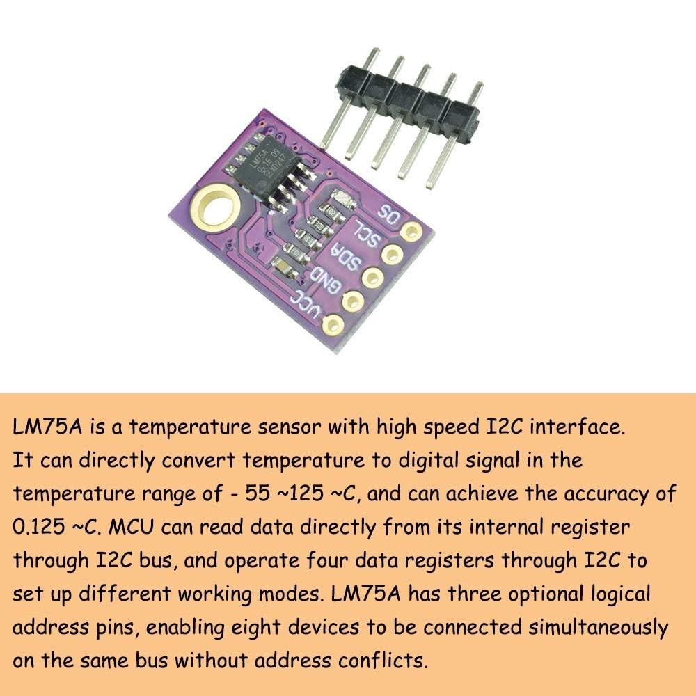 LM75A Temperature Sensor I2C Interface Development Board Module High-Speed