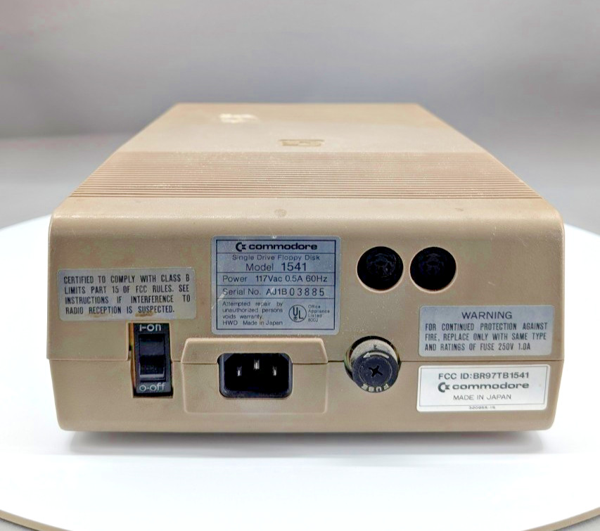 Vintage Commodore 64 1541 Disk Drive Powers On with Cord