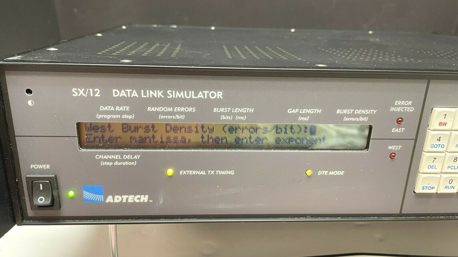 ADTECH SX/12 DATA LINK SIMULATOR (MODEL SX/12-1)