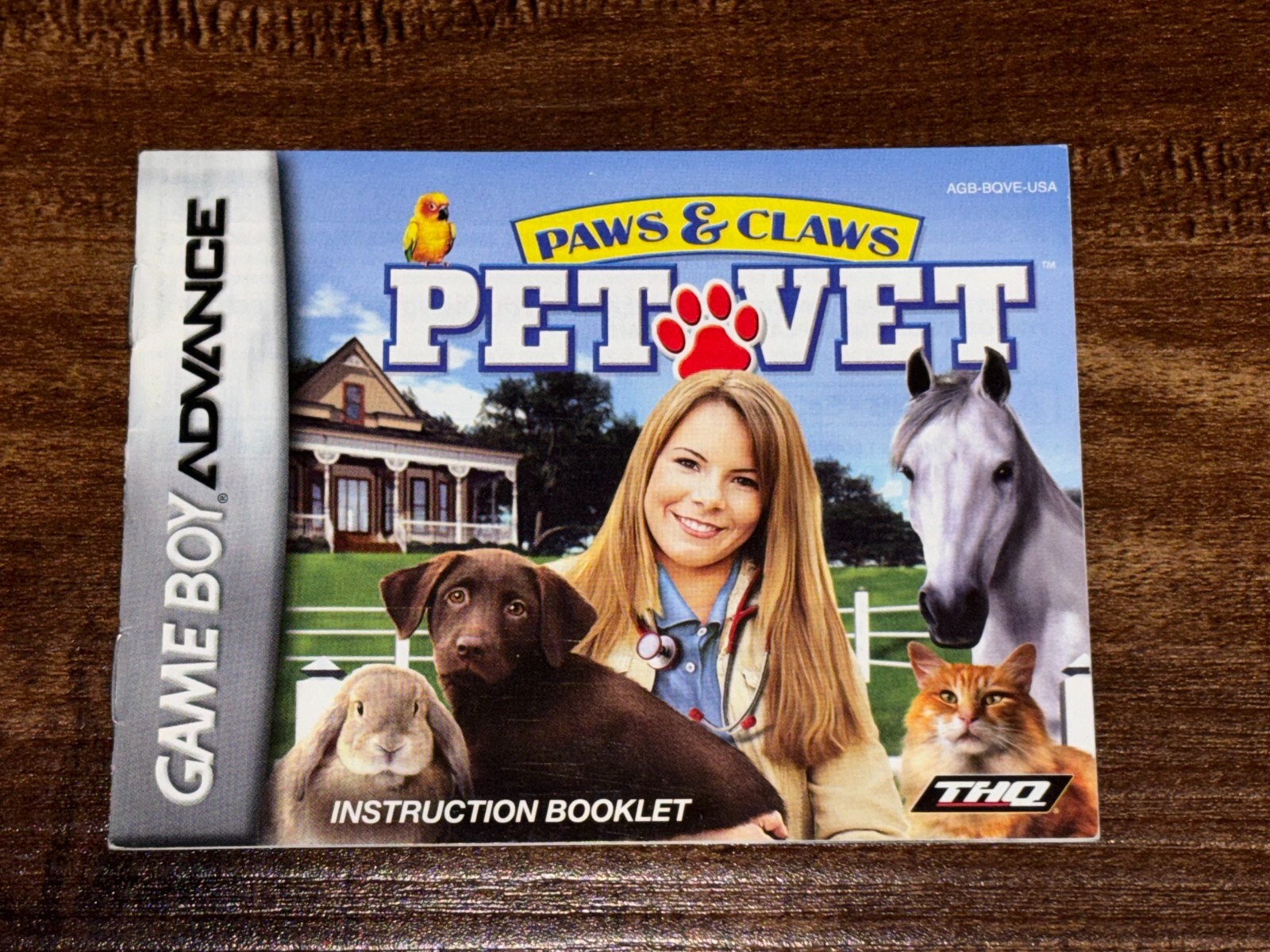 Paws & Claws Pet Vet Nintendo Gameboy Advance Instruction Manual Only