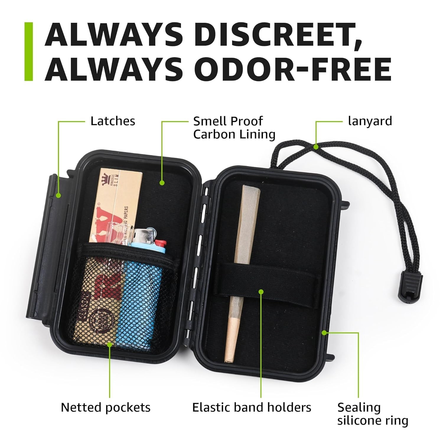 Smell Proof Storage Box & Pre Roll Case – Airtight, Waterproof, Portable for T