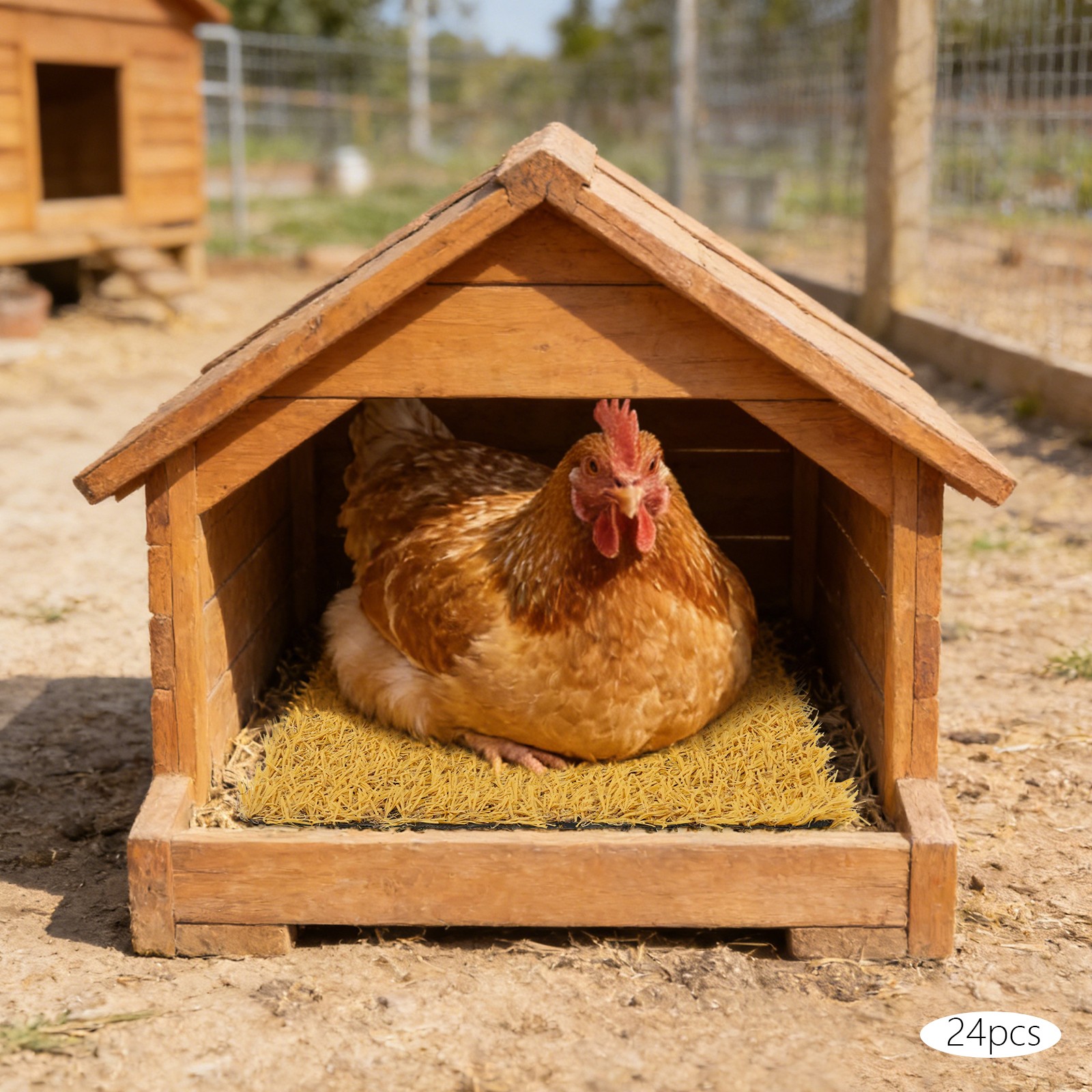 24 Pack Flame Retardant Chicken Nesting Box Pads, Nesting Pad for Chicken Coop