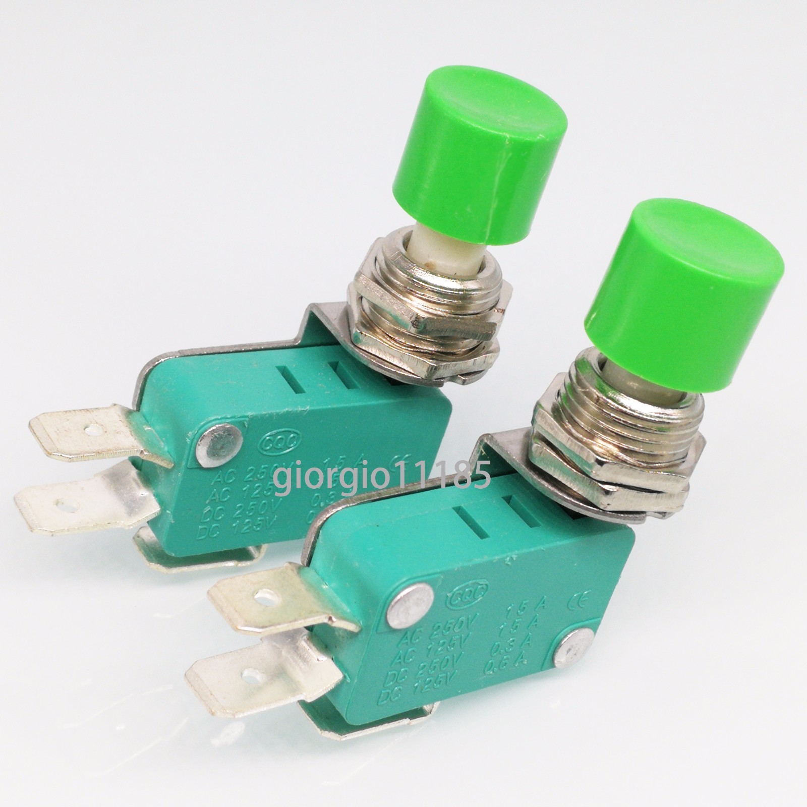 2pcs SPDT NO NC Momentary Green Cap Push Button Micro Switch DS438