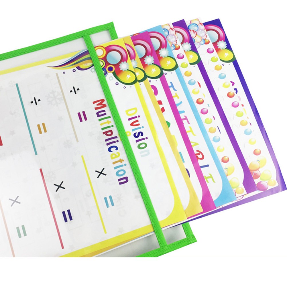 10 Pcs Write Wipe Pockets Oversized Dry Erase File Document Pouch