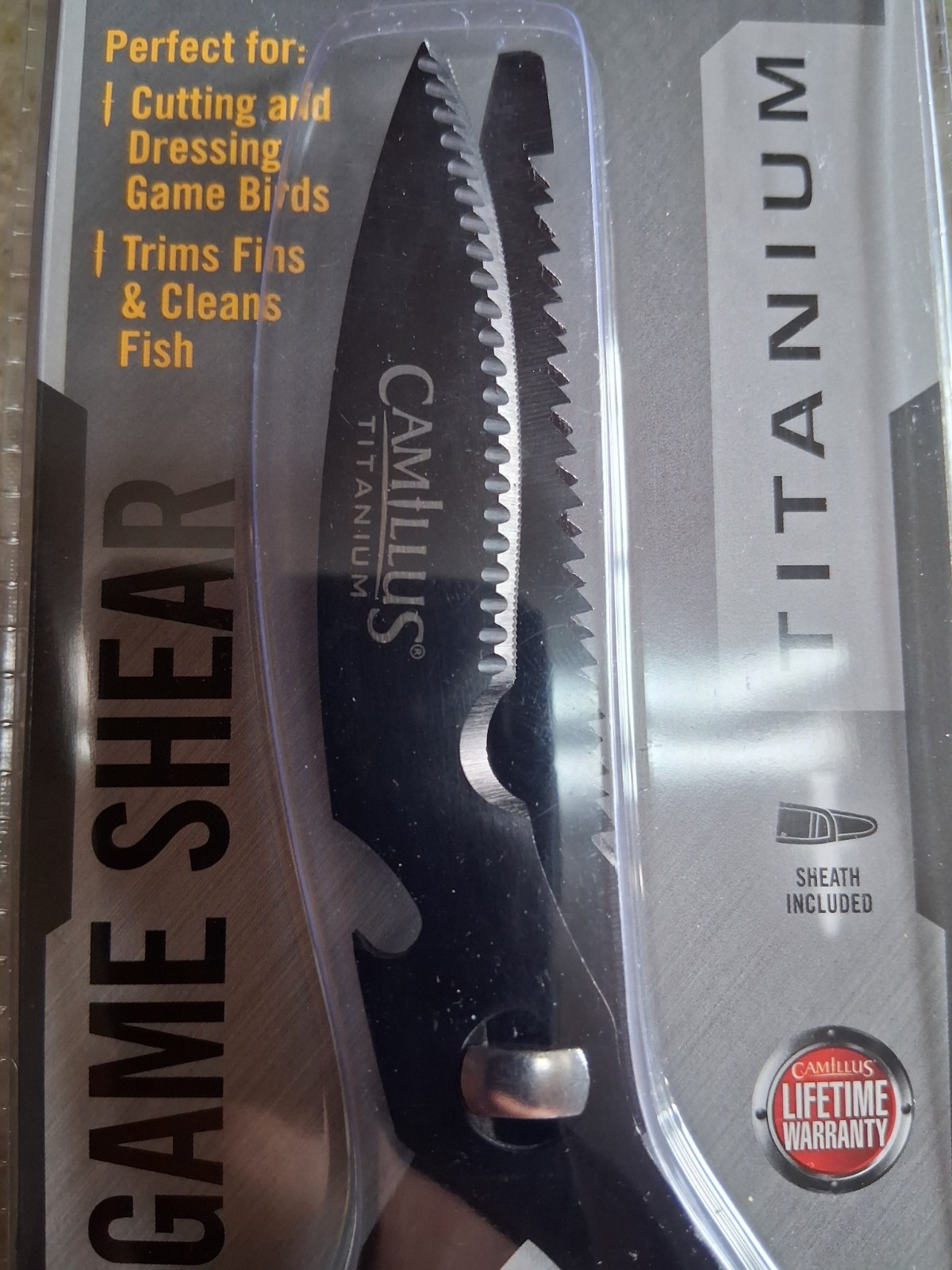 TITANIUM Camillus Game Shear/Multi-tool, New with Sheath; Lifetime Warranty