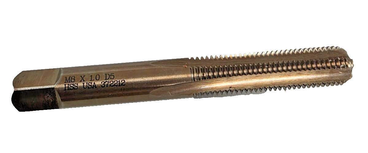 M8 X 1.0 8MM Bottom Hand Tap Triumph 075054 HSS USA RH Metric 4FL Bronze Oxide