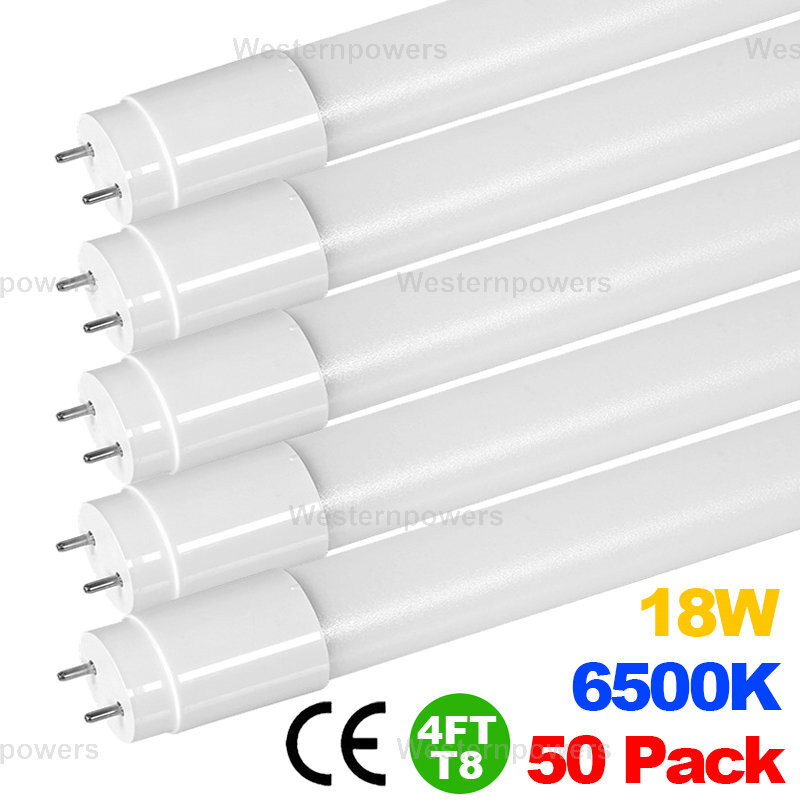 50 Pack 4 Feet 48W Led Light Bulb T8 Tube Light Milky Cover