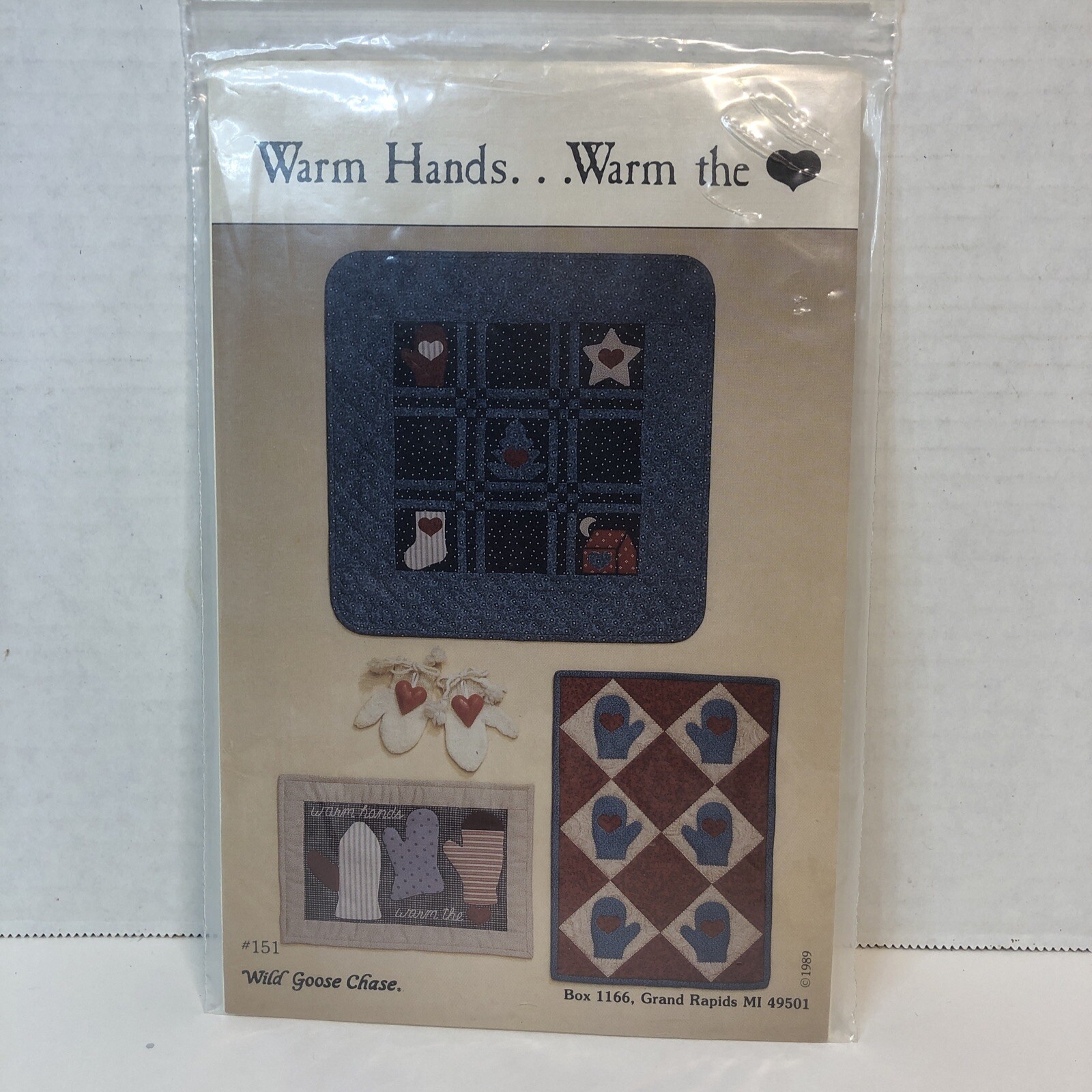 Warm Hands ... Warm the Heart Quilt Pattern Mitten Wall Hanging