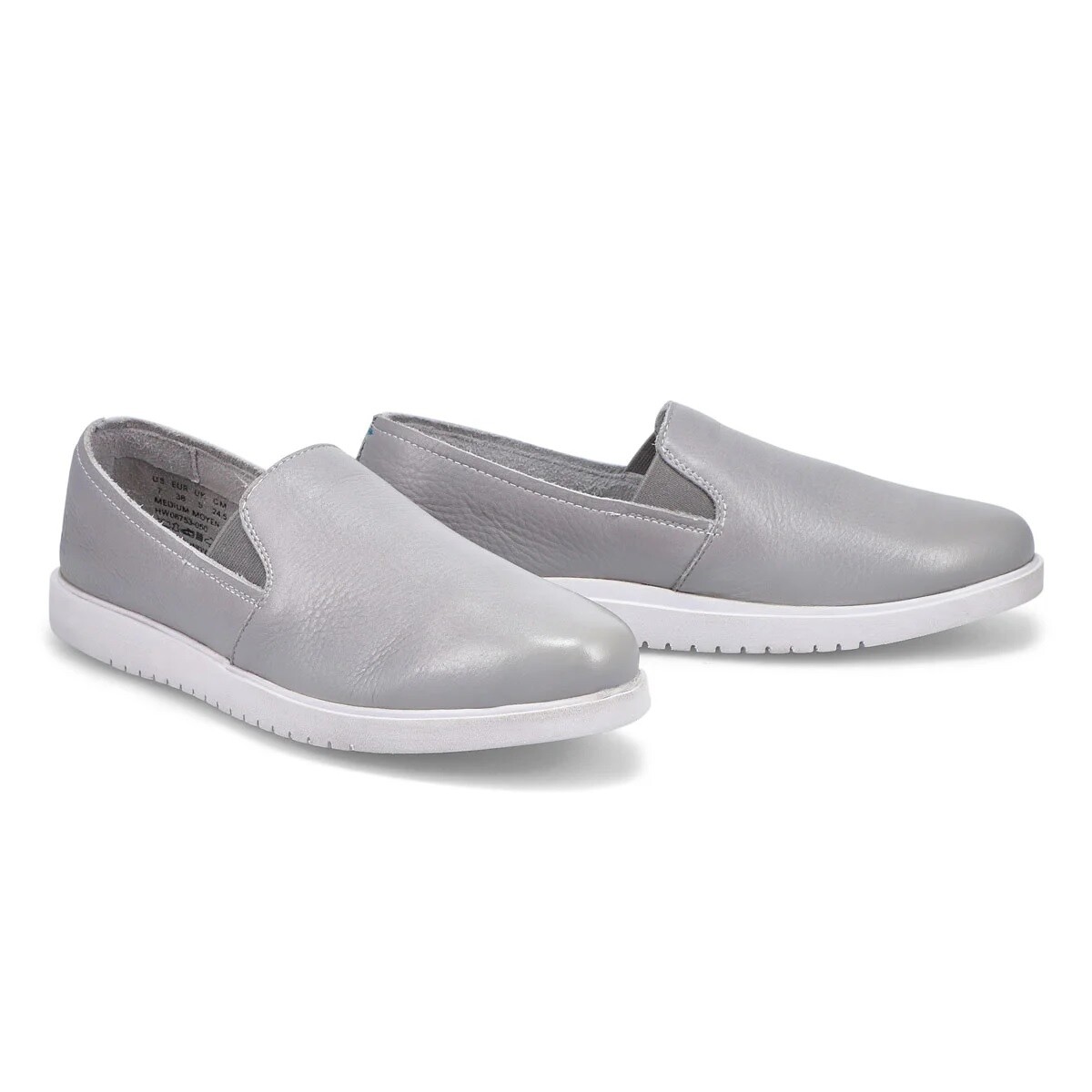 Hush Puppies Women's Gray The Everyday Slip On Grey Leather Casual Comfort
