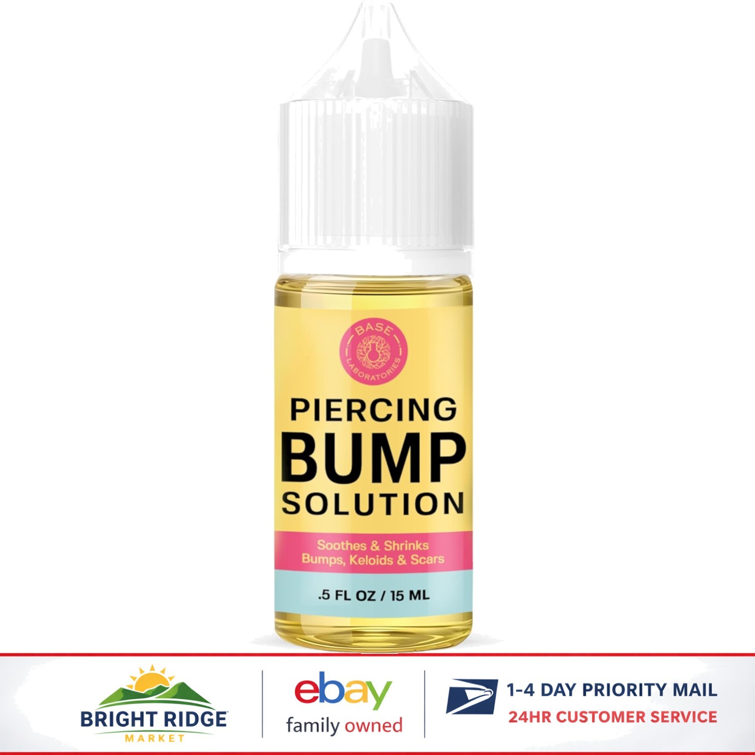 Moisturizing Keloid Bump Solution for Piercings, Natural Aftercare, 0.5 Fl Oz
