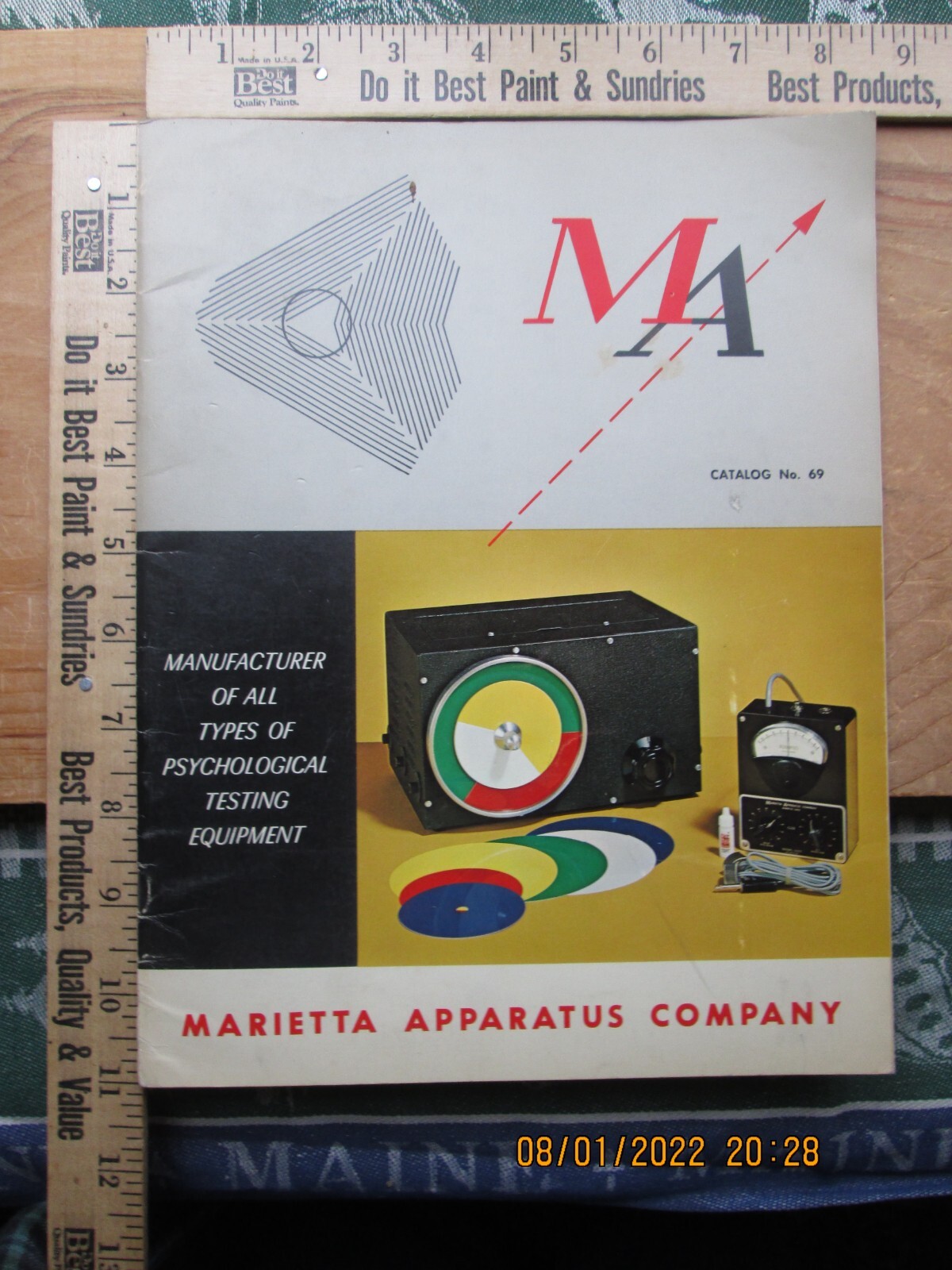 psychological testing equipment marietta apparatus co 1969 catalog
